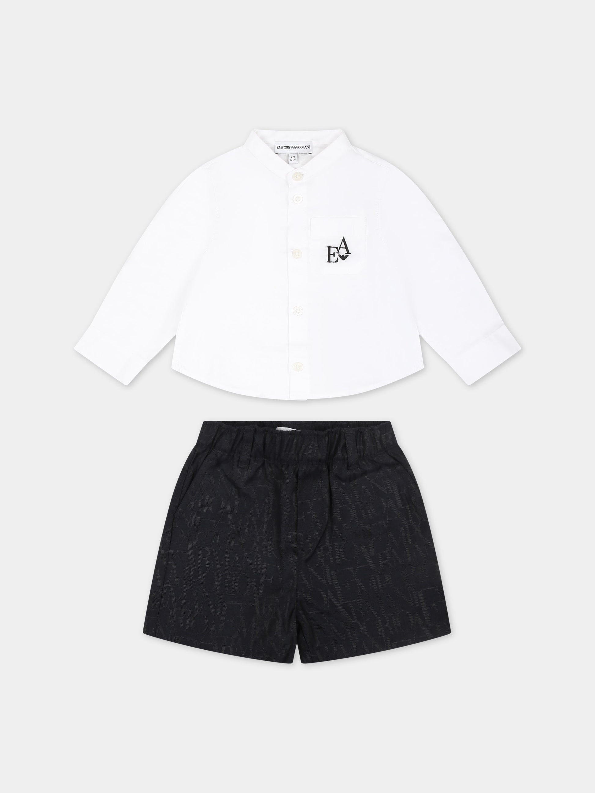 Completo multicolor per neonato con logo,Emporio Armani,3DHVJ3 4NGDZ F124