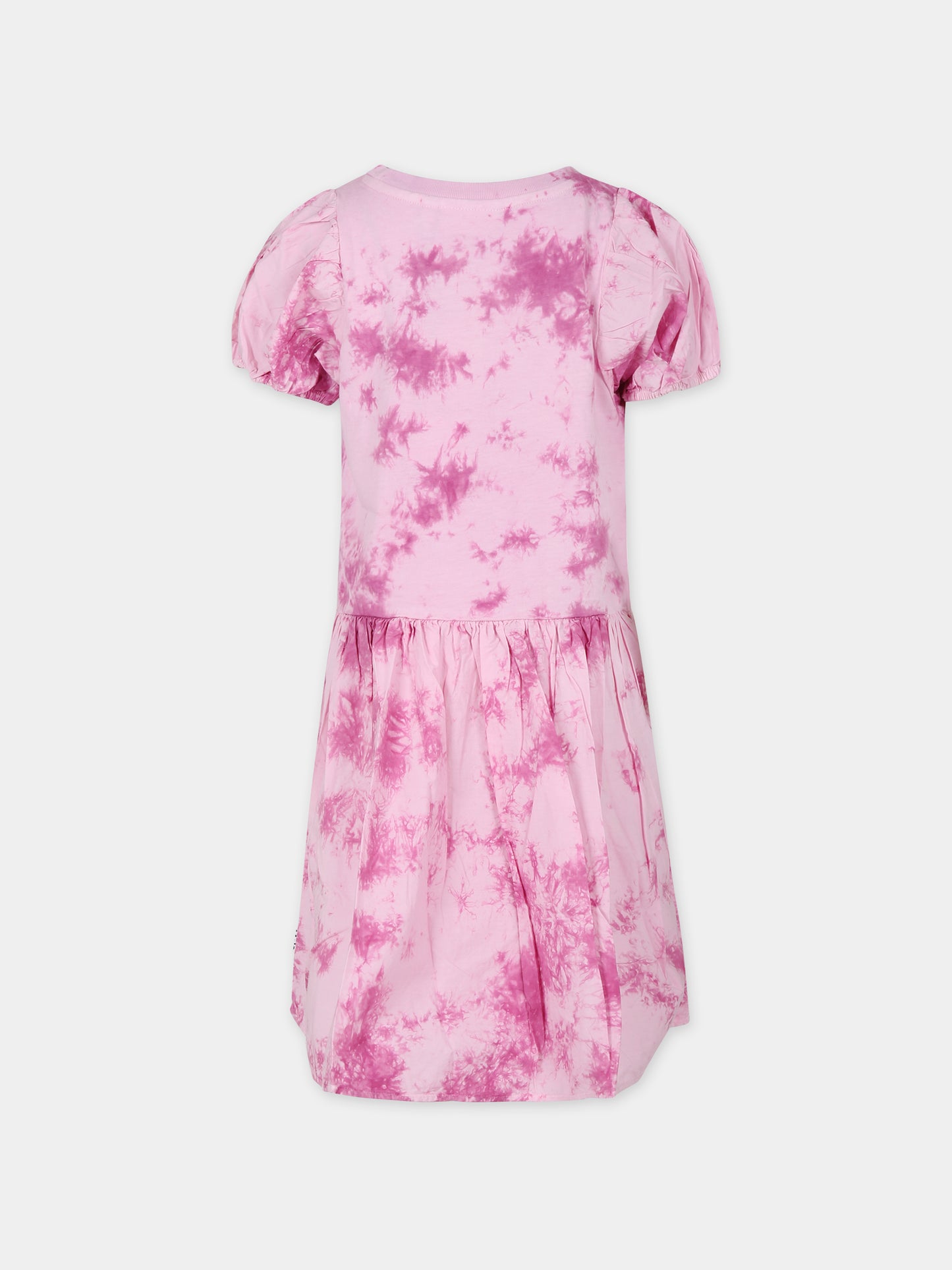 Vestito casual rosa Chikako per bambina con tie dye,Molo,2S24E111 9029