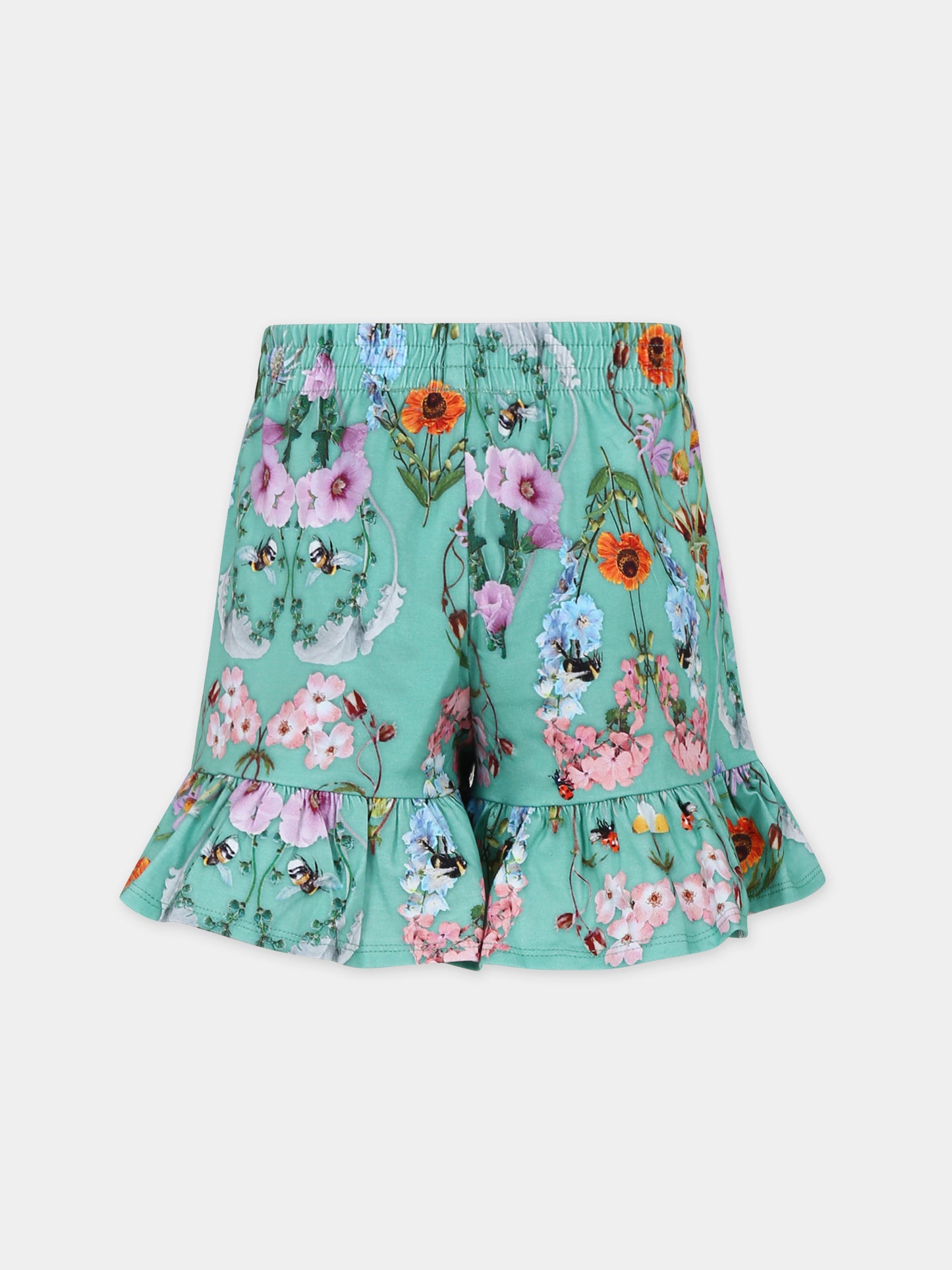 Shorts casual verde per bambina,Molo,2S24H201 9014