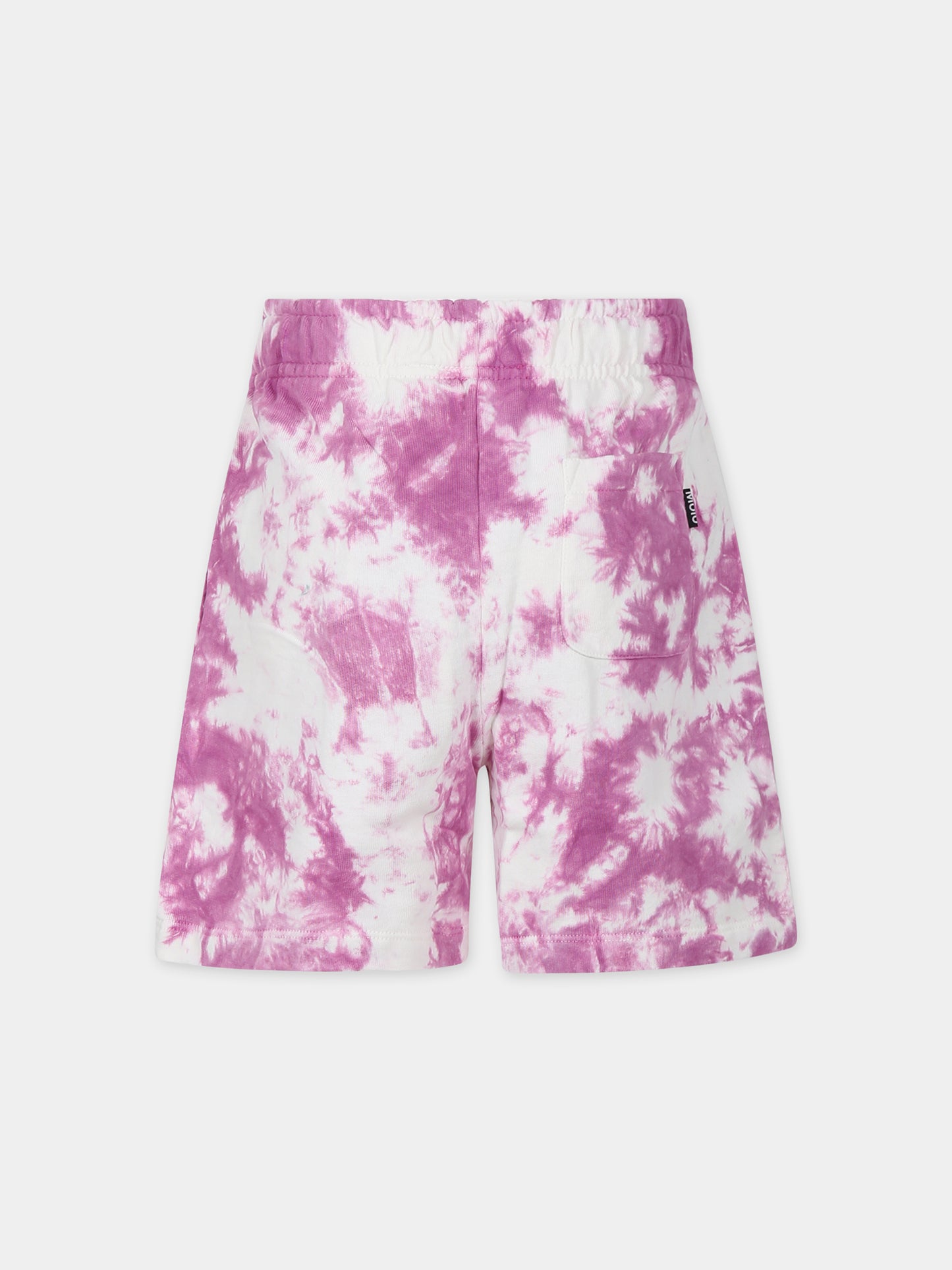 Shorts sportivi fucsia per bambina con tie dye,Molo,6S24H203 9081