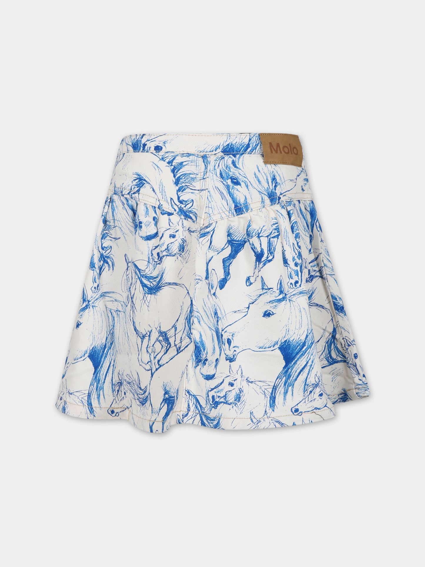 Gonna avorio per bambina con stampa cavalli,Molo,2S24D115 9007