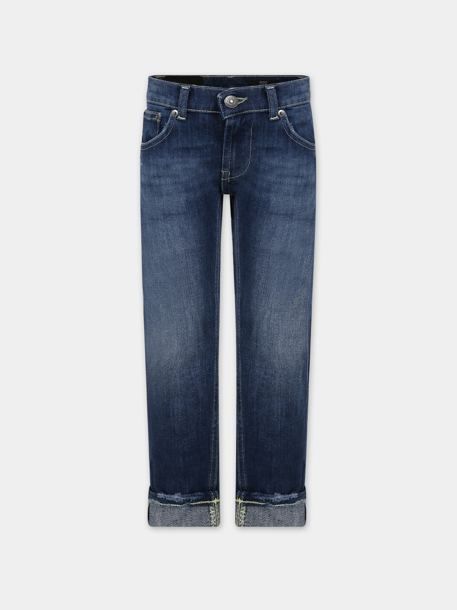 Jeans blu per bambino con logo,Dondup Kids,DMPA029 C DS039 4005