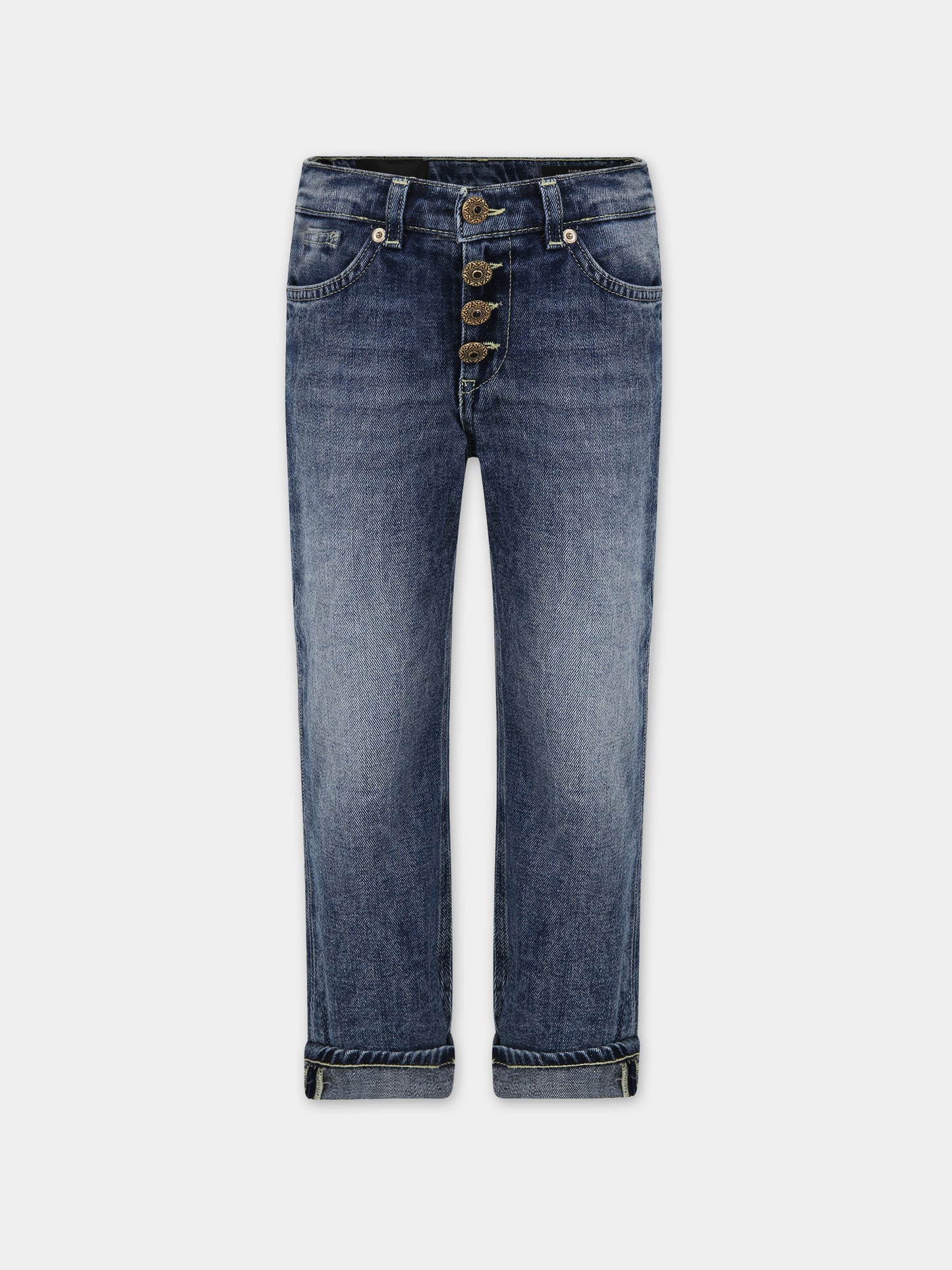 Jeans blu per bambina con logo,Dondup Kids,DFPA019 C DS041 4025