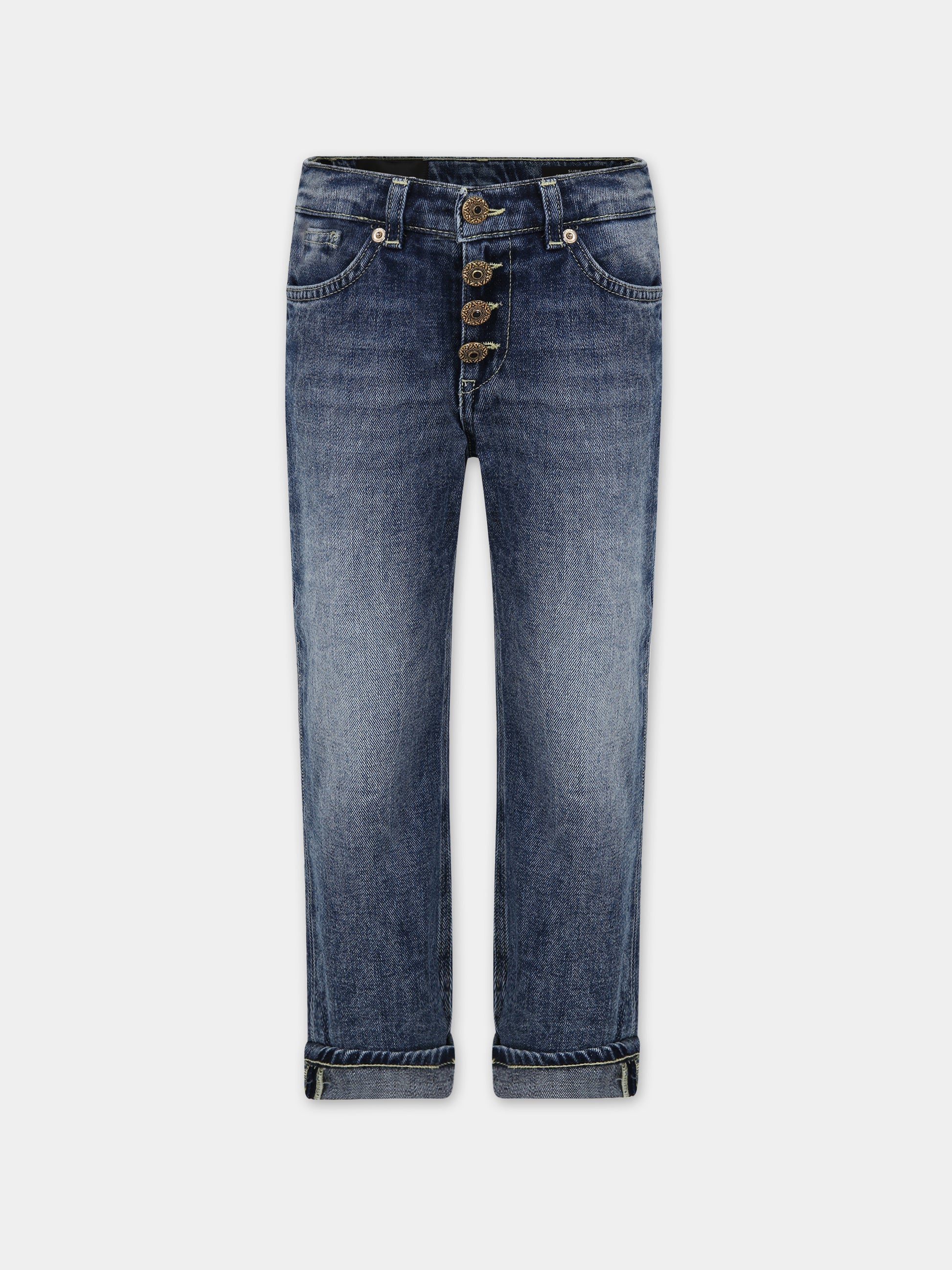 Jeans blu per bambina con logo,Dondup Kids,DFPA019 C DS041 4025