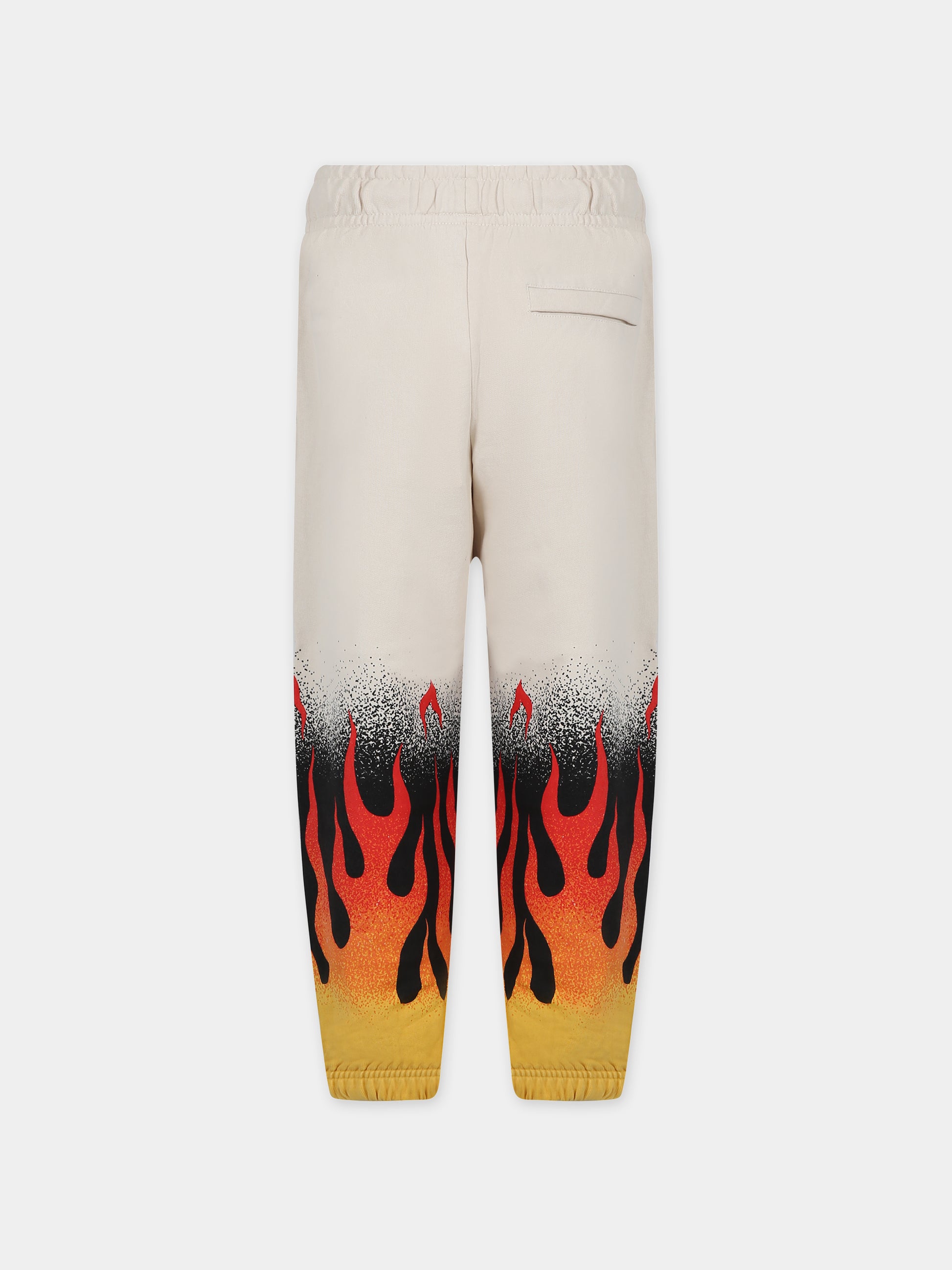 Pantaloni avorio per bambino con stampa fiamme,Molo,1S24I203 3457