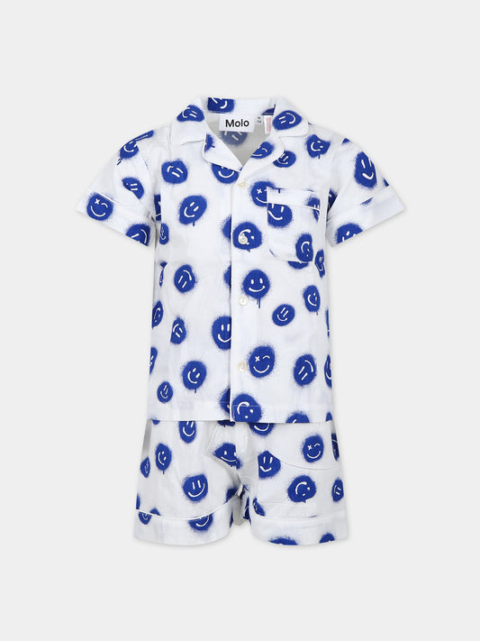 Pigiama bianco per bambini con smile,Molo,6S24R503 9100