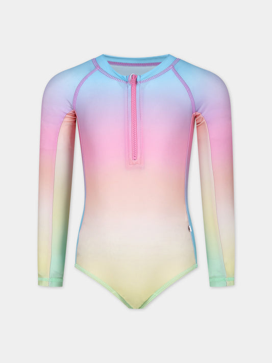 Costume intero multicolor per bambina con stampa arcobaleno,Molo,8S24P514 3412