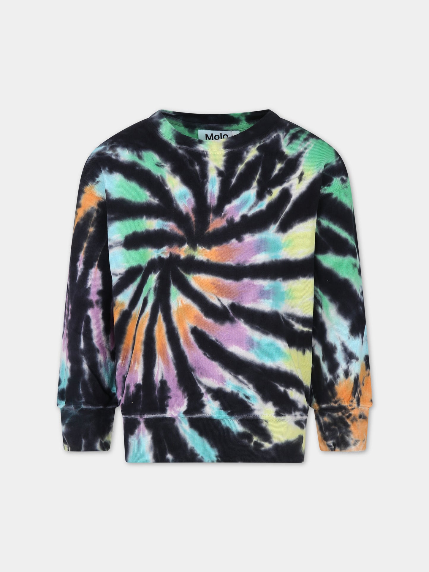Felpa nera per bambino con stampa tie-dye,Molo,1S24J207 9084