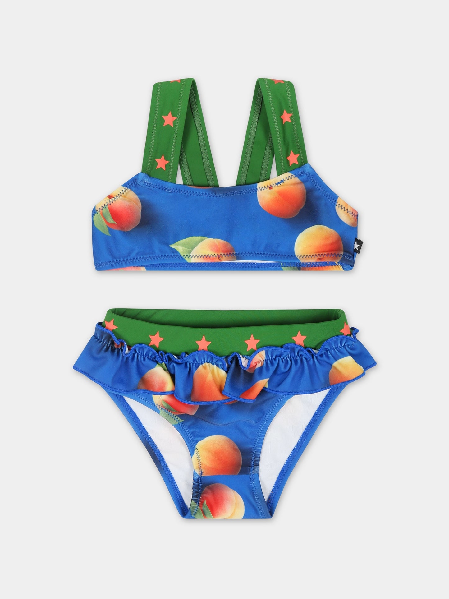 Bikini blu per neonata con stampa albicocca,Molo,8S24P101 6989