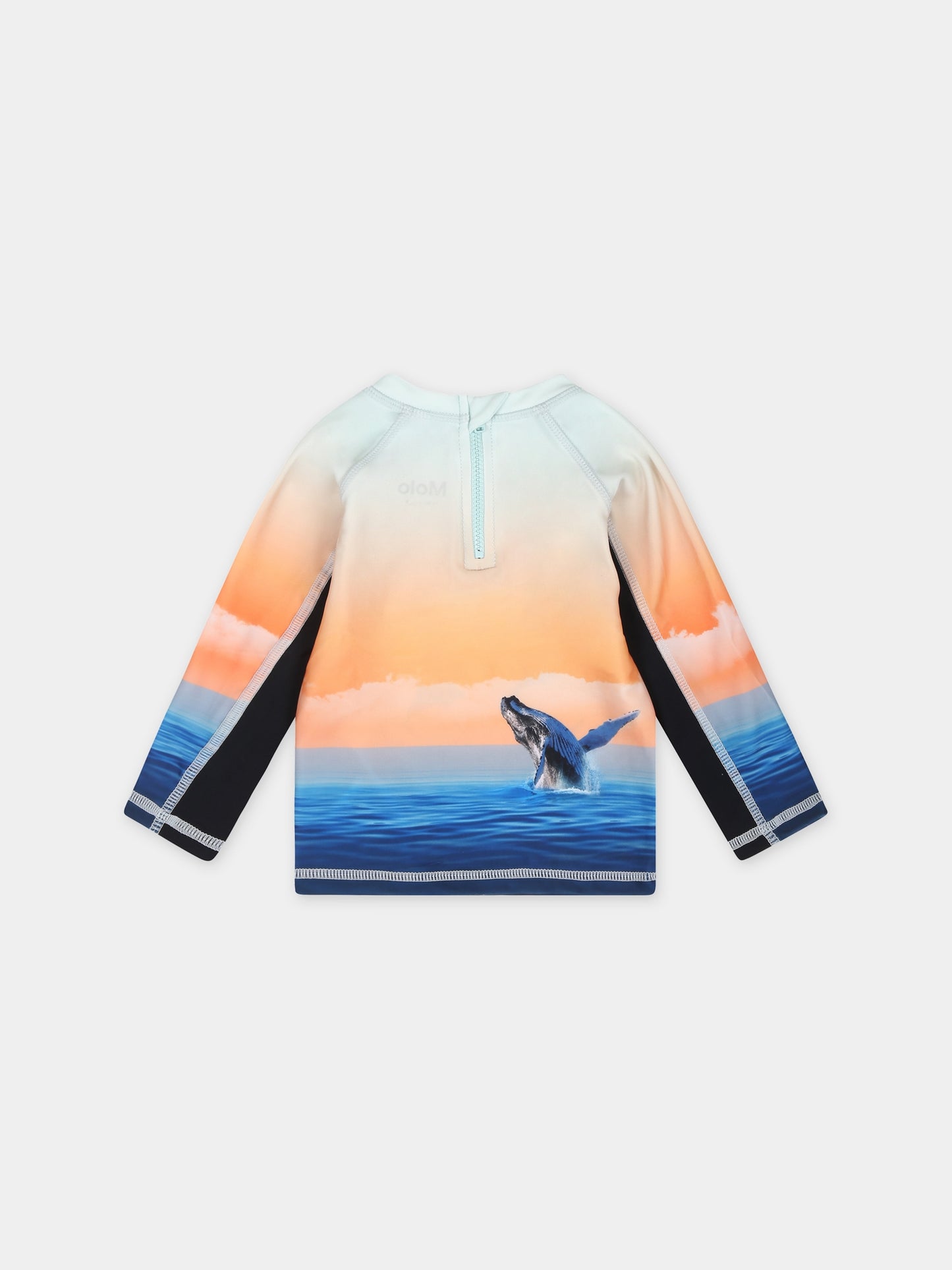 T-shirt arancione anti UV per neonato con delfini,Molo,8S24P607 3421