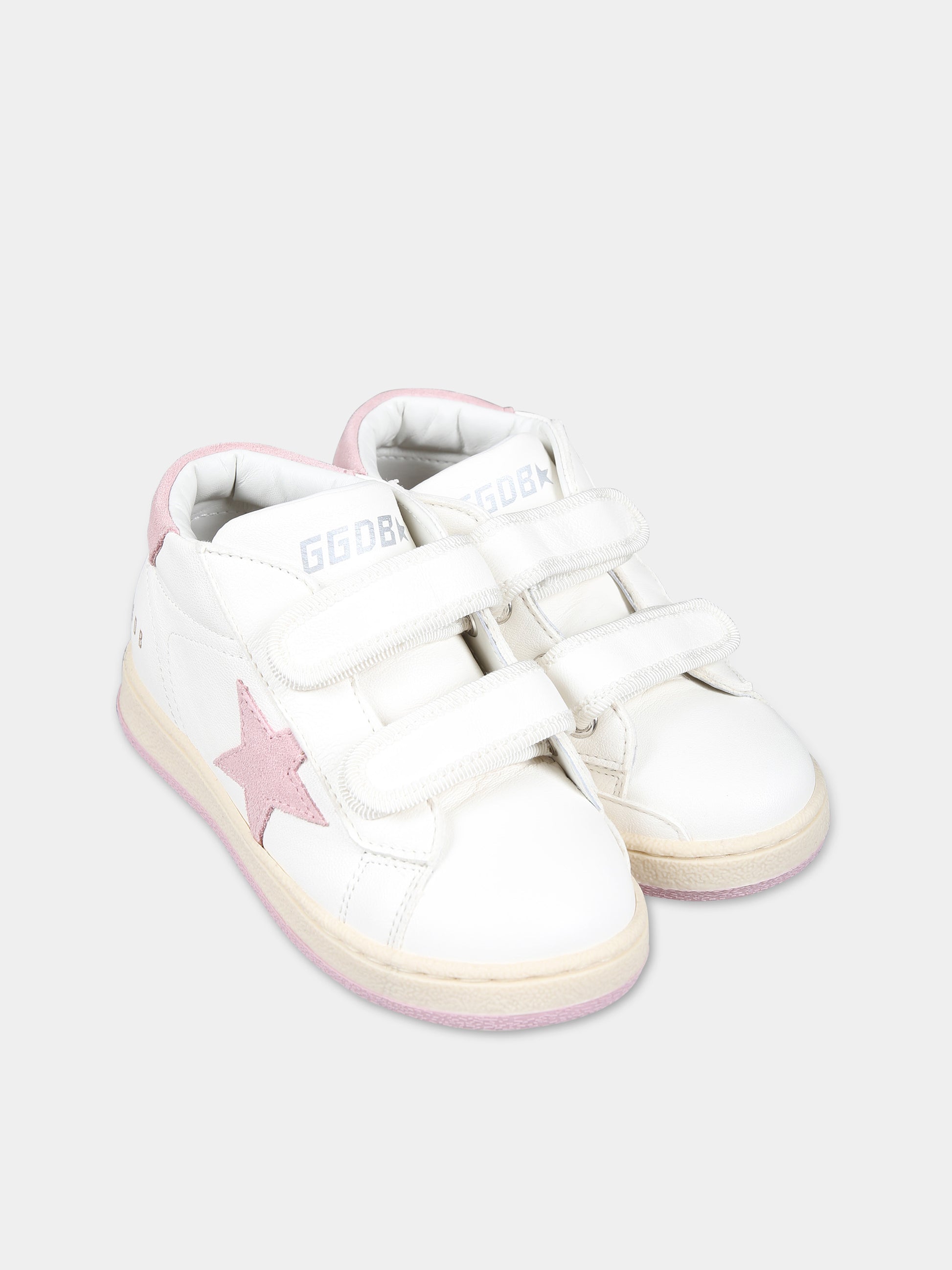 Sneakers alte bianche June Ballstar per bambina con logo,Golden Goose,GJF00386 F005301 11202