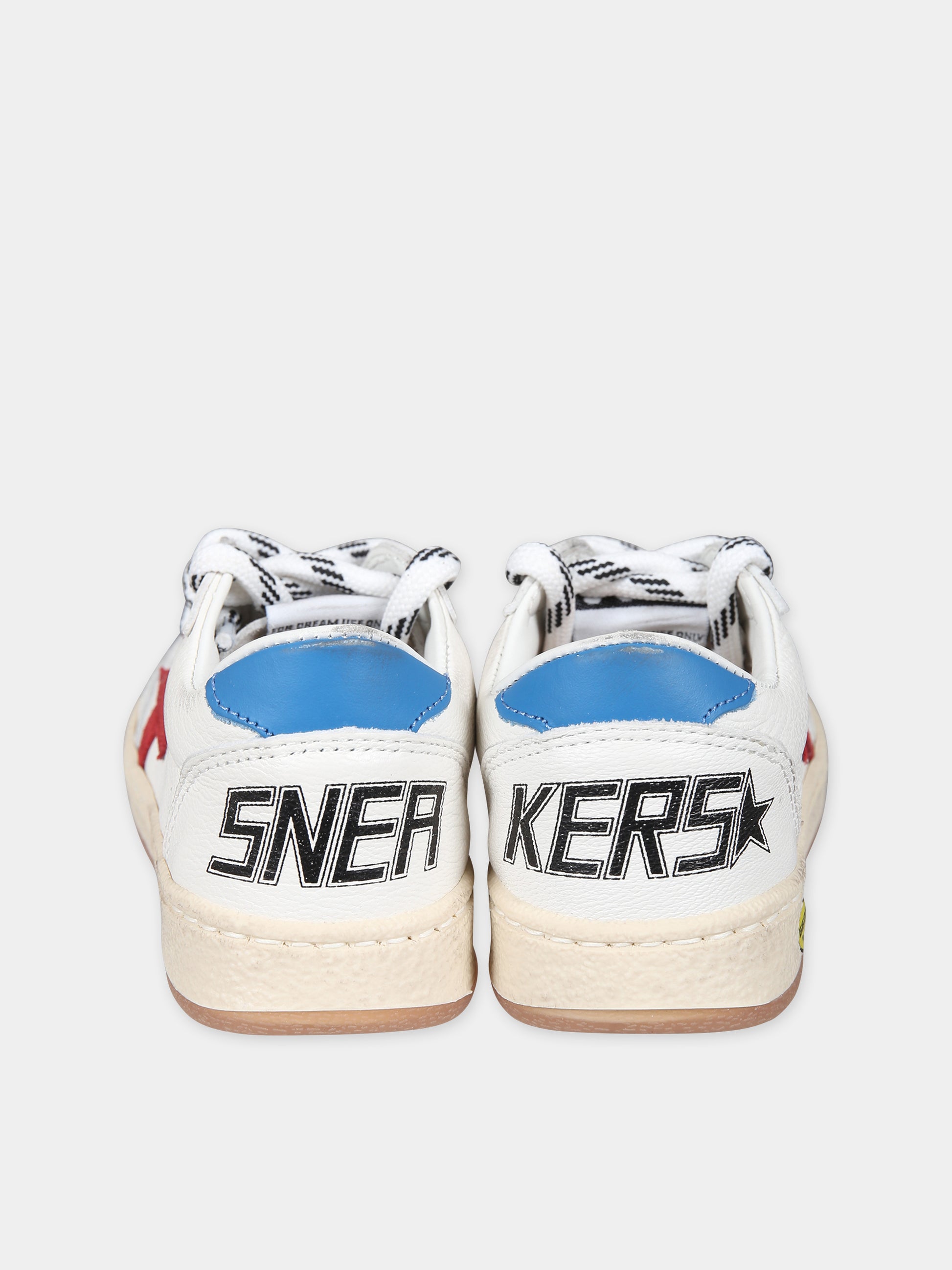 Sneakers bianche Ball Star New per bambini con stella,Golden Goose,GJF00439 F005330 10575