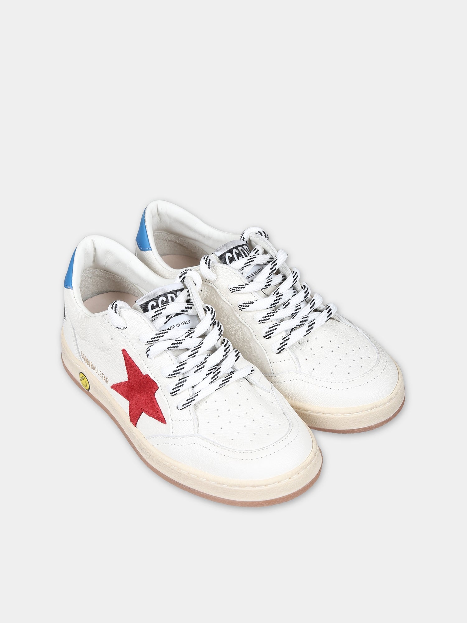 Sneakers bianche Ball Star New per bambini con stella,Golden Goose,GJF00439 F005330 10575