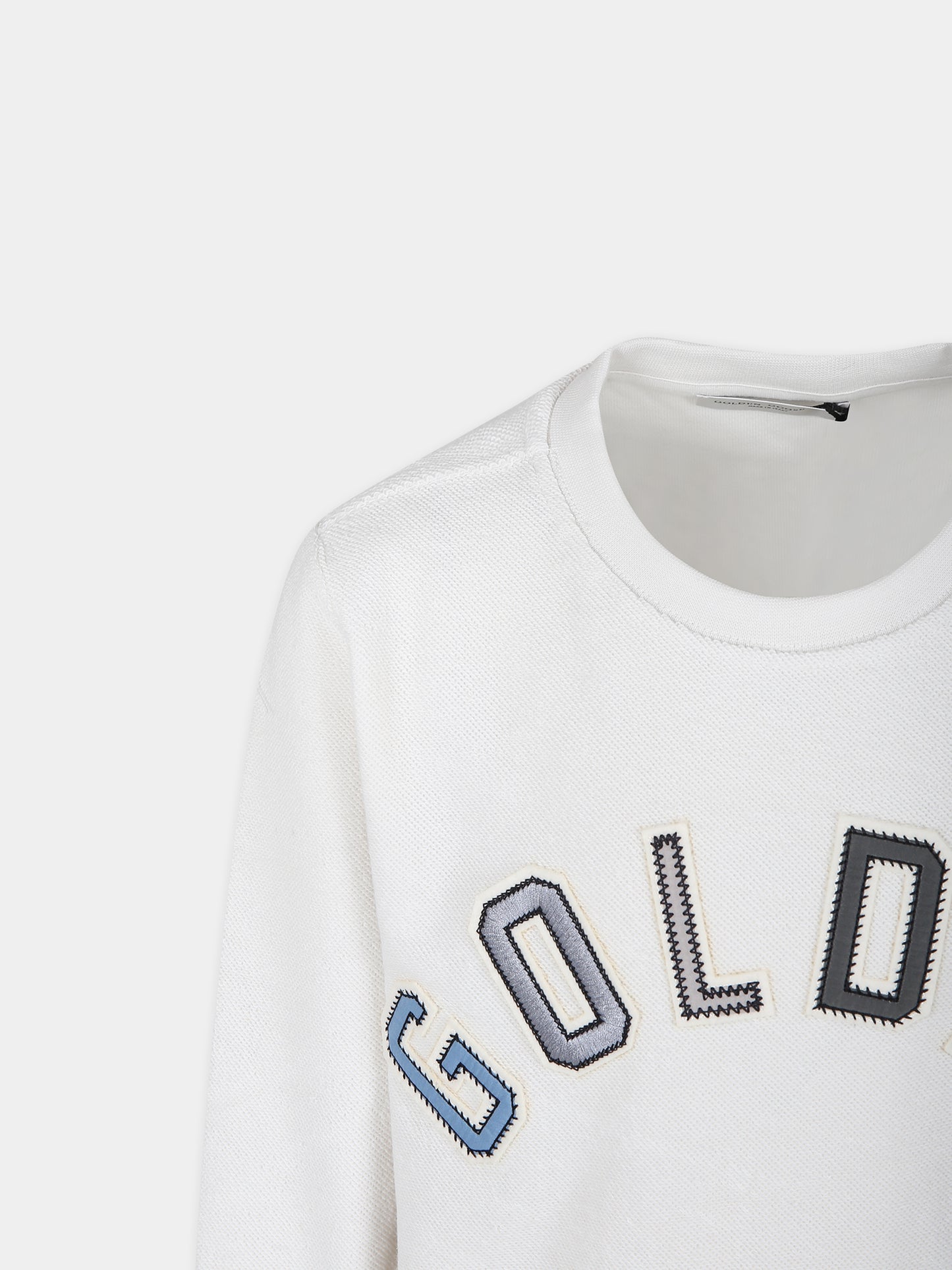 Felpa avorio per bambini con logo,Golden Goose,GKP01402 P001540 11788