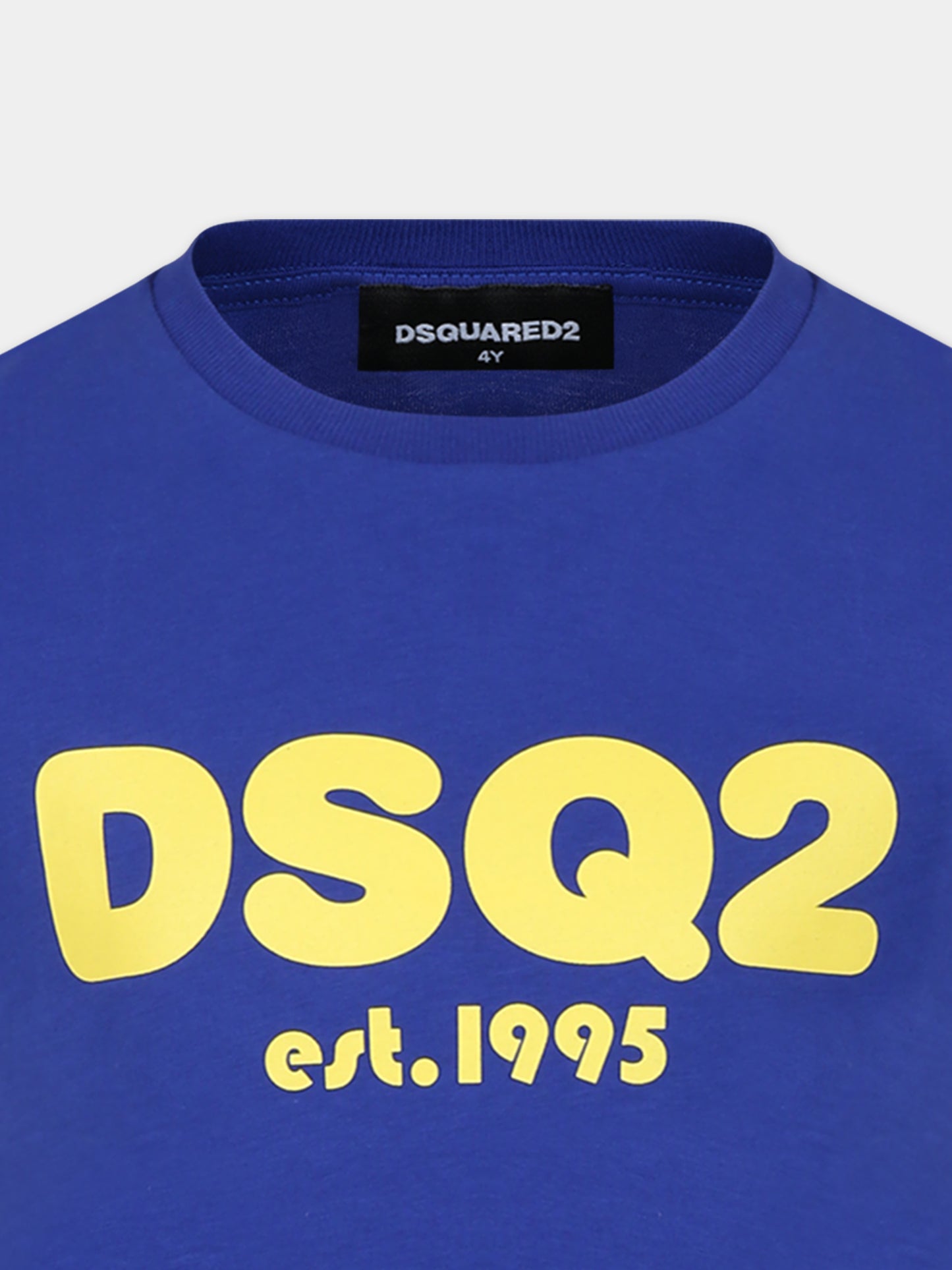 T-shirt blu per bambino con logo,Dsquared2,DQ2101 D00MV D2T1019U DQ870