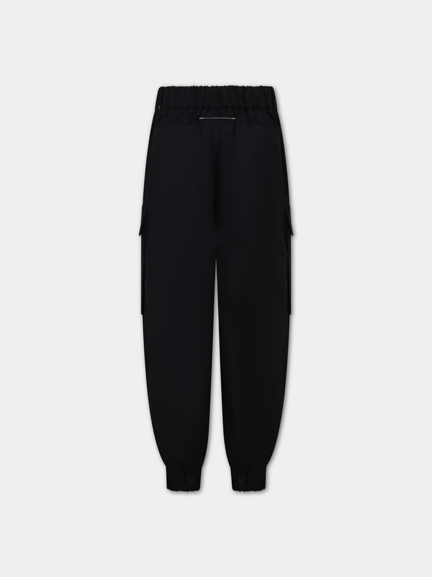 Pantaloni neri per bambini con logo,Mm6 Maison Margiela,M60215 MM036 MM6P48U M6900