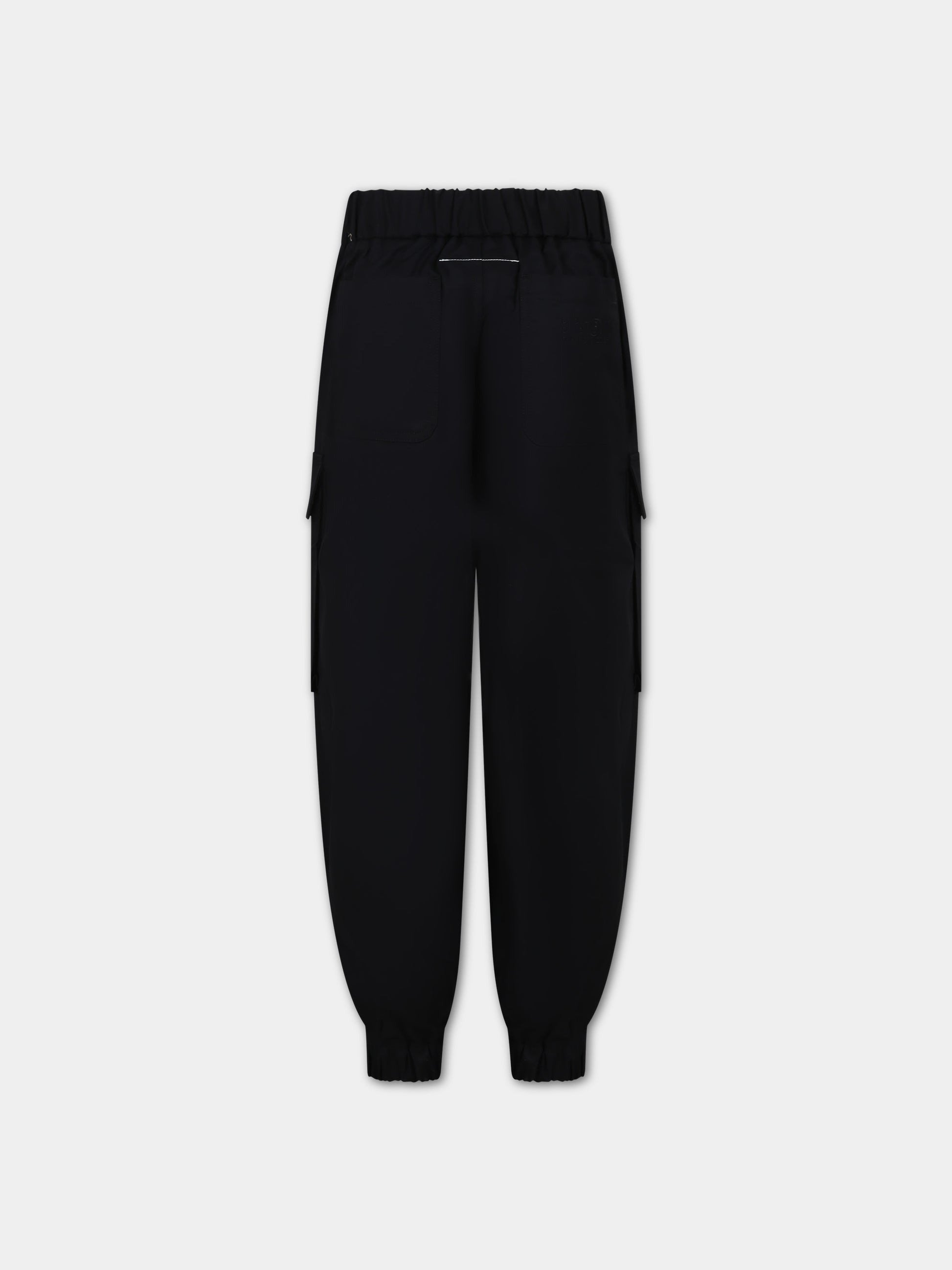 Pantaloni neri per bambini con logo,Mm6 Maison Margiela,M60215 MM036 MM6P48U M6900
