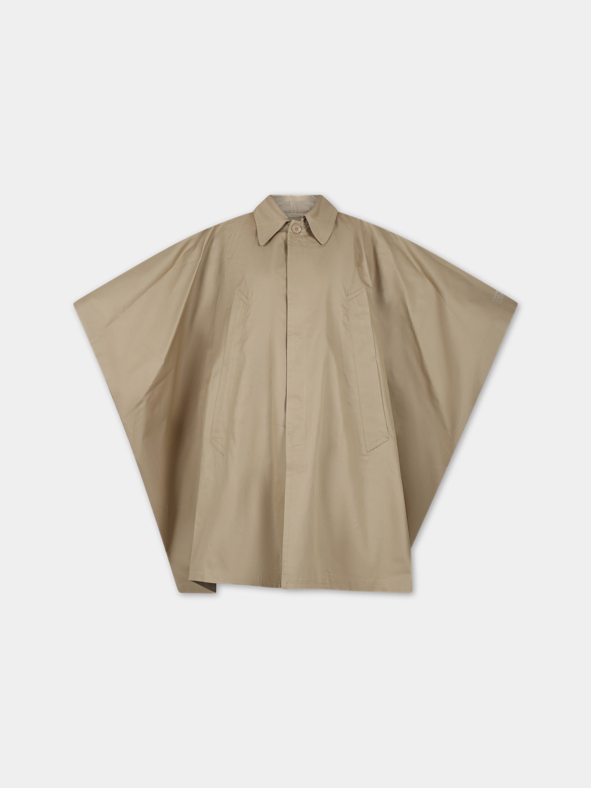 Cappa beige per bambina con logo,Mm6 Maison Margiela,M60501 MM036 MM6J69U M6700