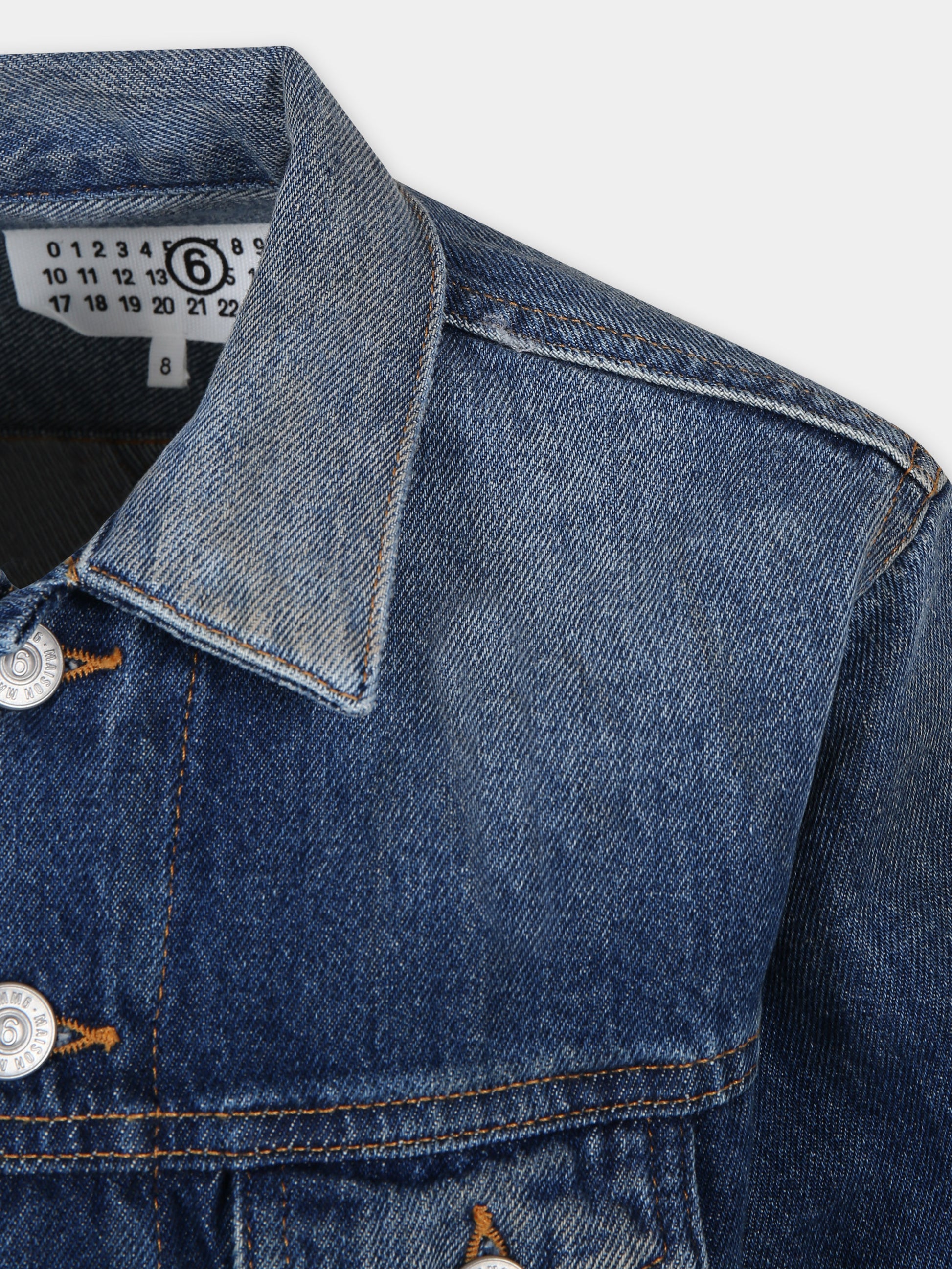 Giubbotto blu per bambina,Mm6 Maison Margiela,M60518 MM02I MM6J74U M601