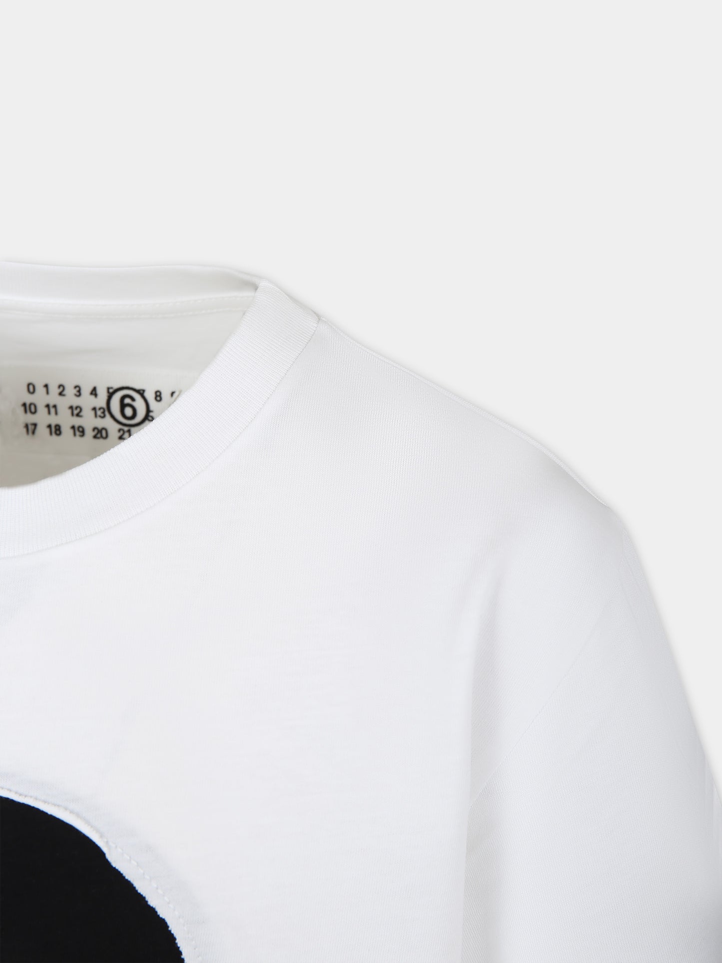 T-shirt bianca per bambini con numero 6,Mm6 Maison Margiela,M60556 MM010 MM6T88U M6100
