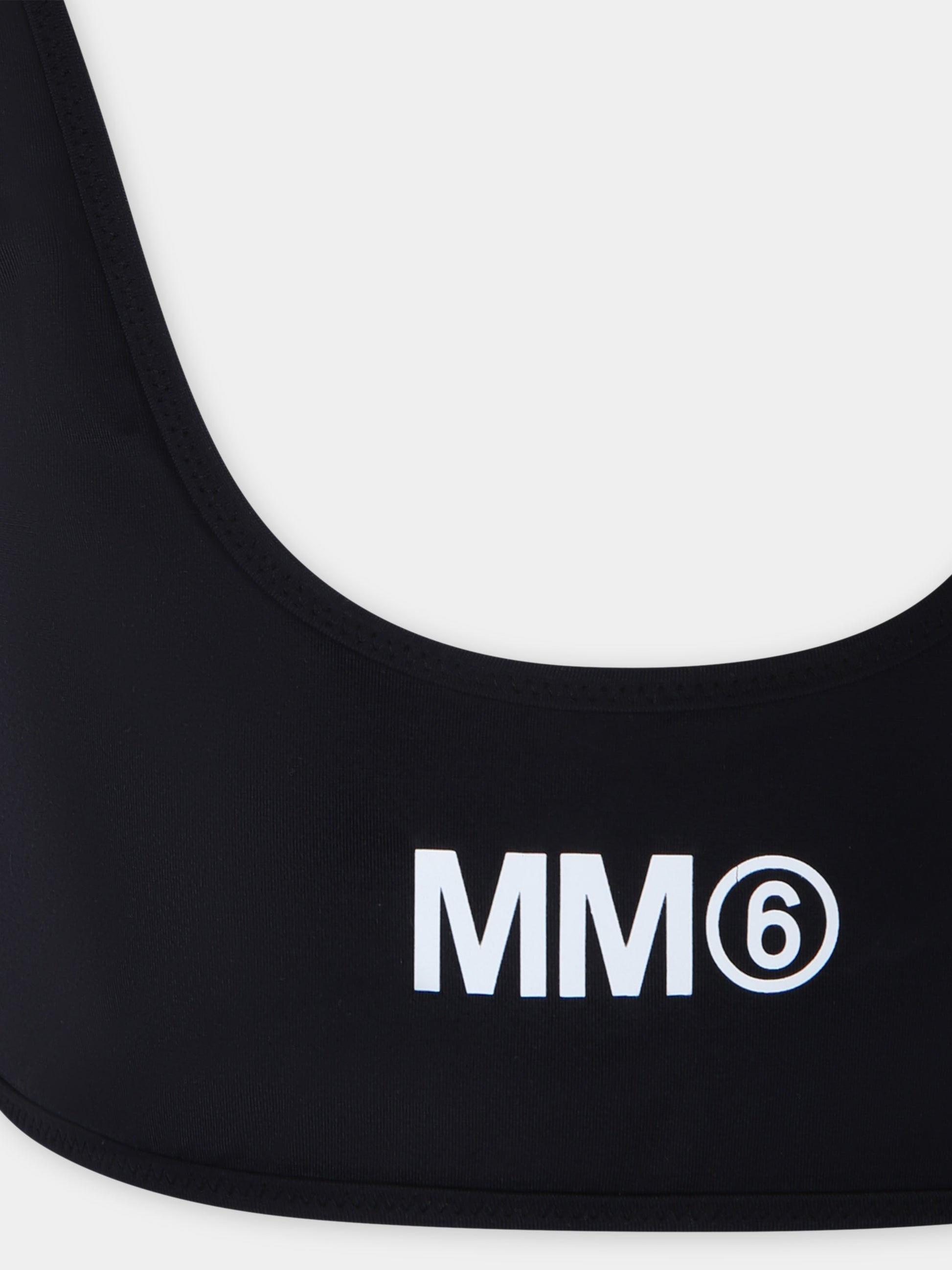 Bikini nero per bambina con logo,Mm6 Maison Margiela,M60569 MM00P MM6M8U M6900