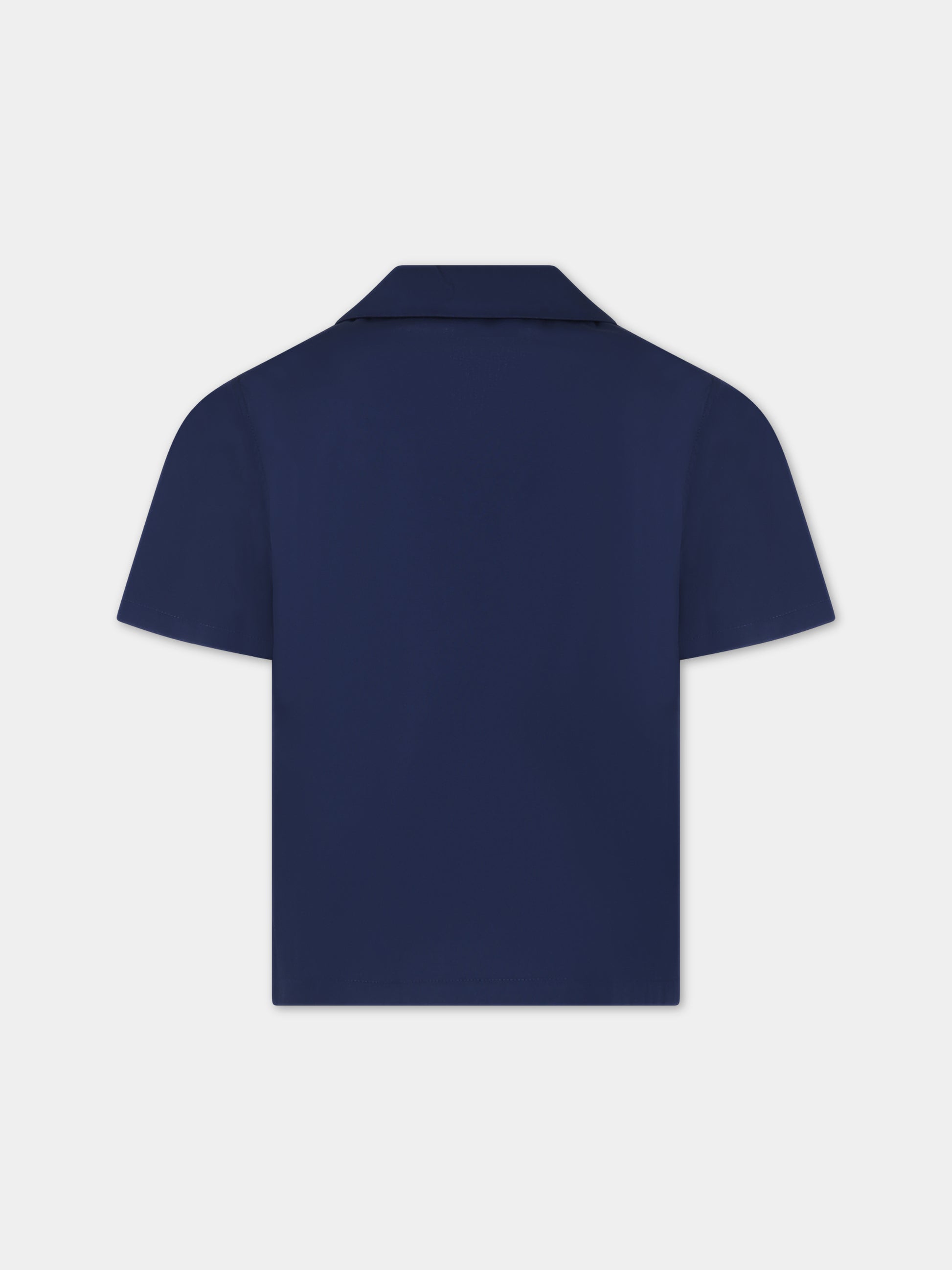 Camicia blu per bambino con doppia G,Gucci Kids,760279 XWA0C 4265