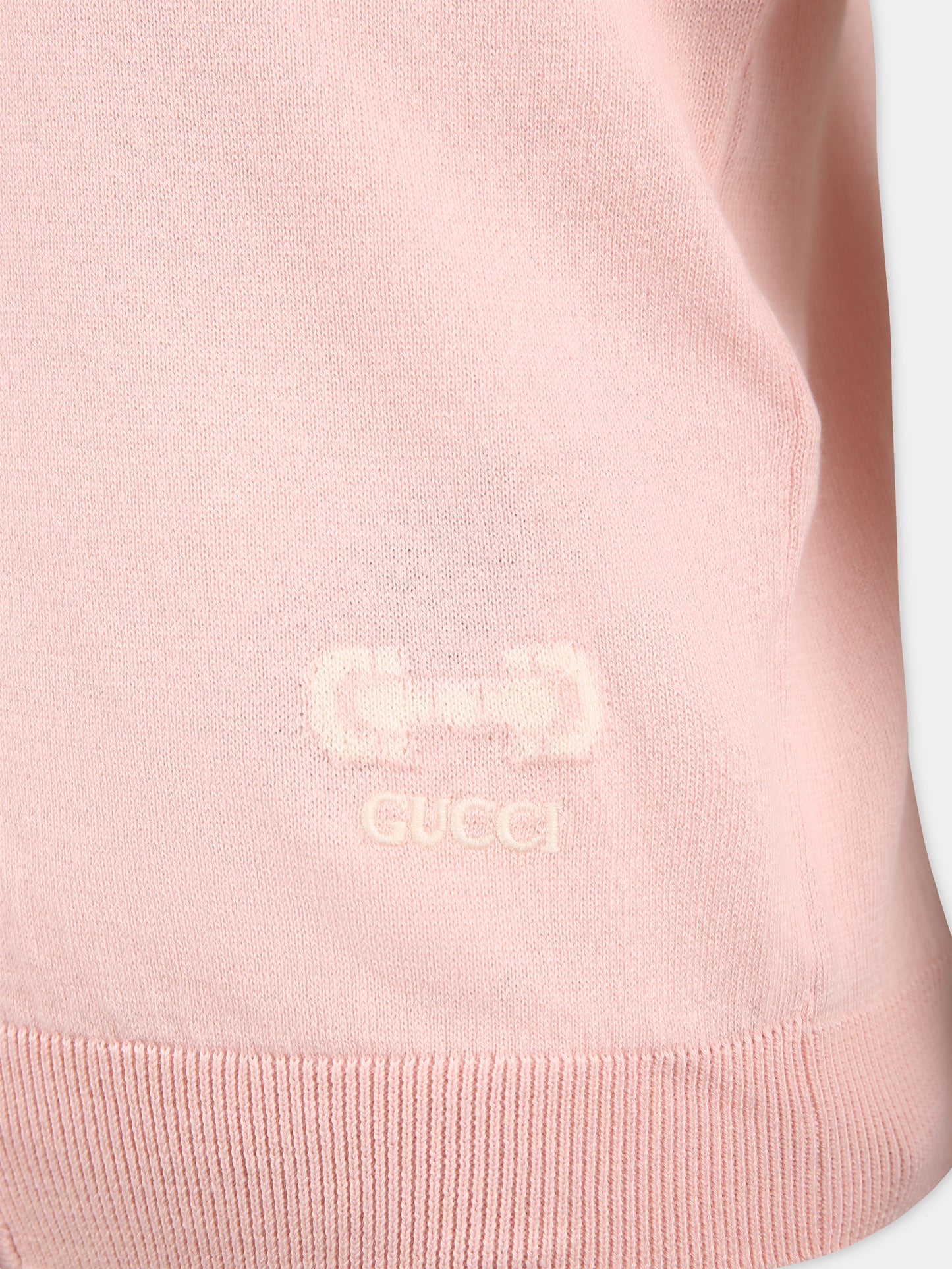 Cardigan rosa per bambina con logo,Gucci Kids,745040 XKC89 5710