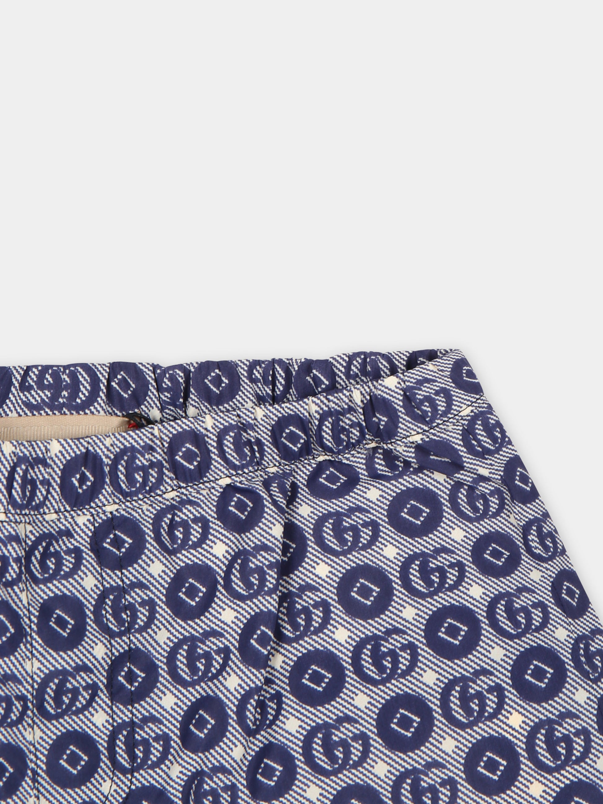 Boxer mare blu per neonato con doppia G,Gucci Kids,773027 XWA1B 4262