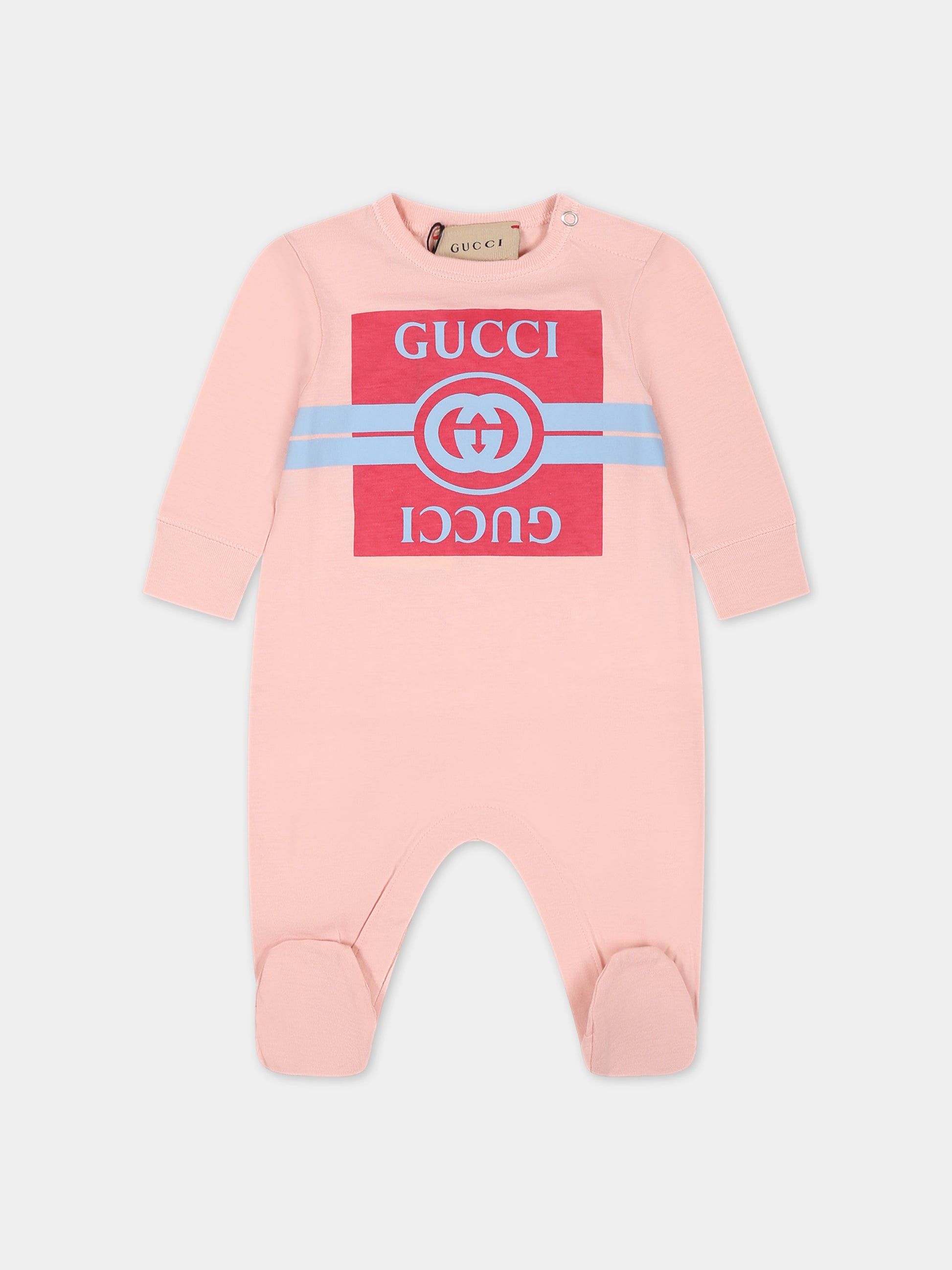 Tutina rosa per neonata con logo,Gucci Kids,779232 XJF50 6372