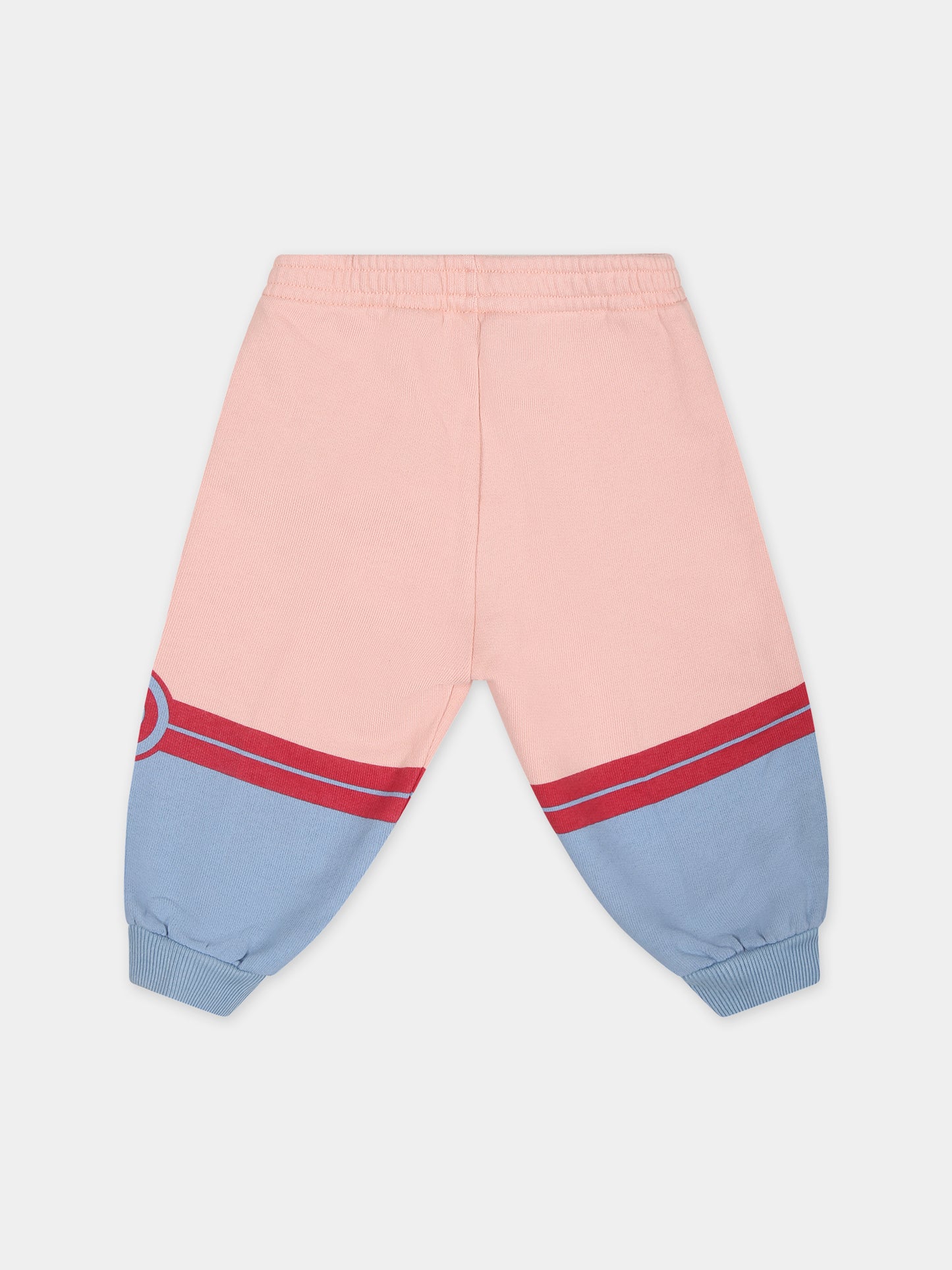 Pantaloni rosa per neonata con stampa e logo,Gucci Kids,772316 XJF5X 6372