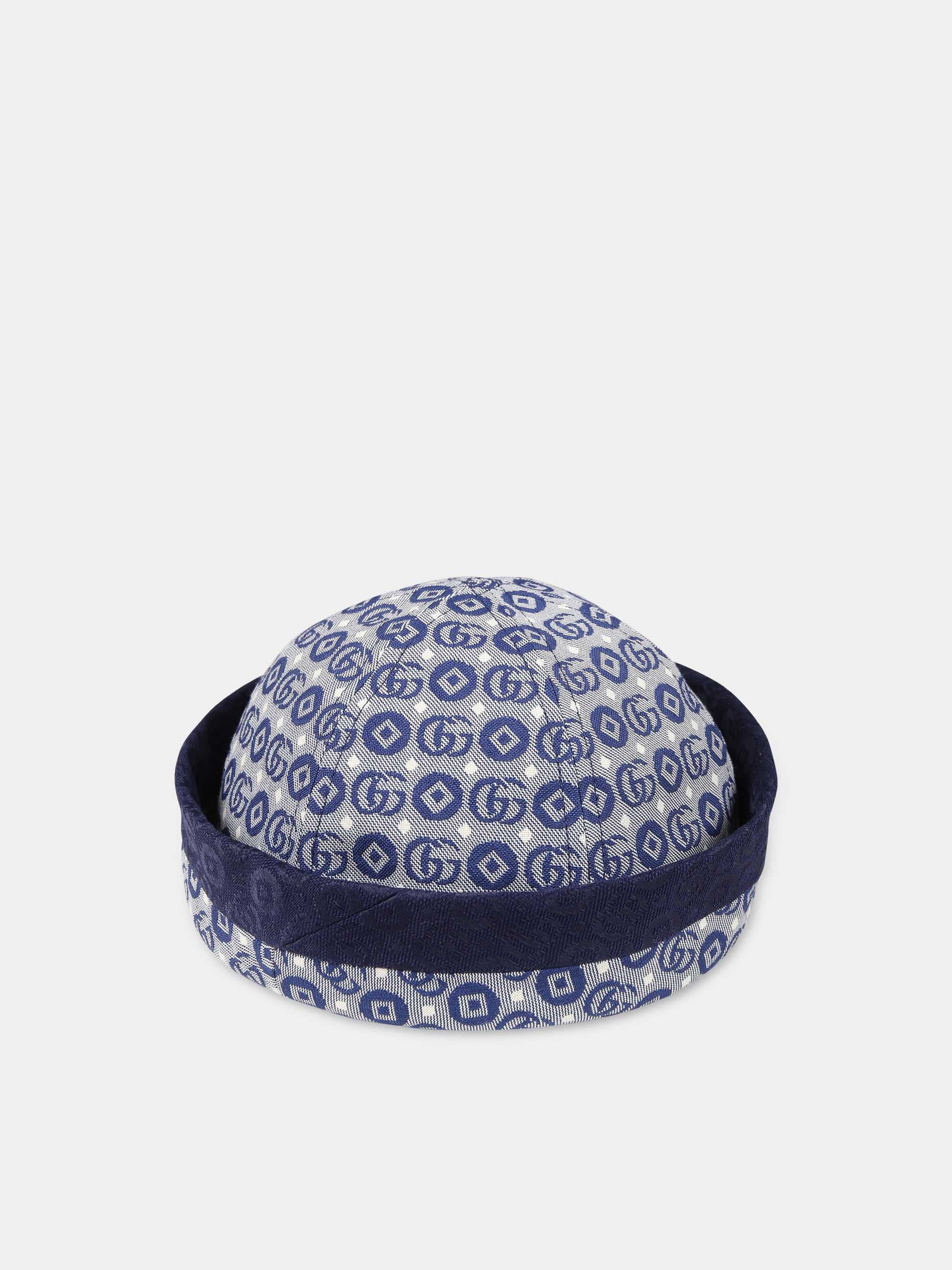 Cappello blu per bambino con motivo GG,Gucci Kids,776539 3HAXZ 4268