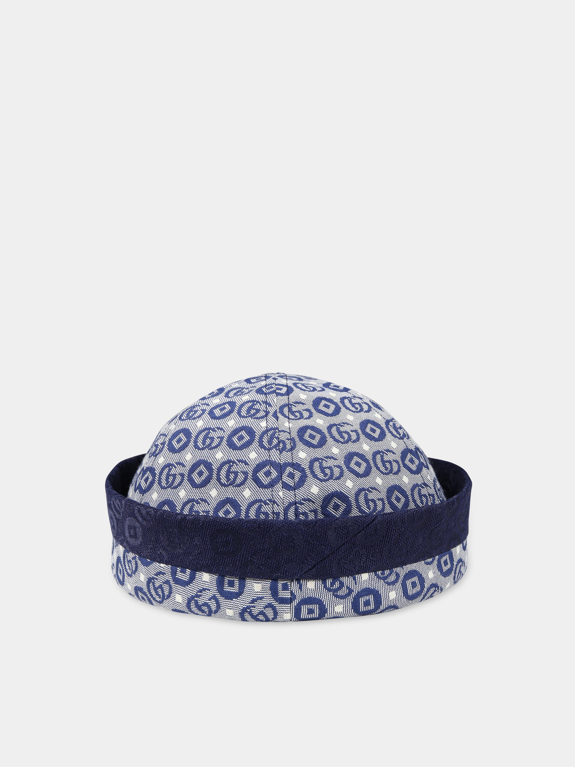 Cappello blu per bambino con motivo GG,Gucci Kids,776539 3HAXZ 4268