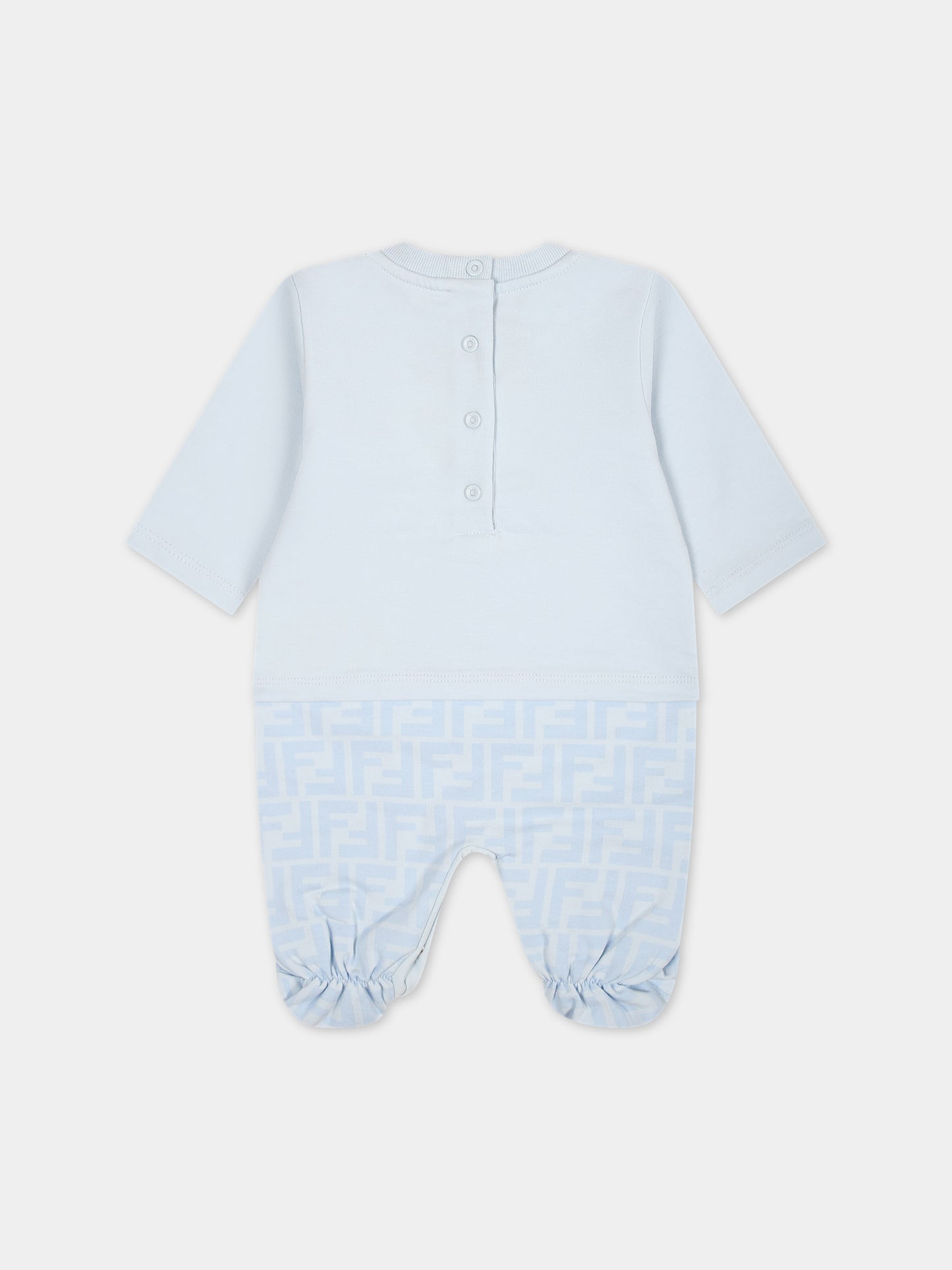 Set celeste per neonato con logo,Fendi Kids,BUK115 AQT8 F19J4