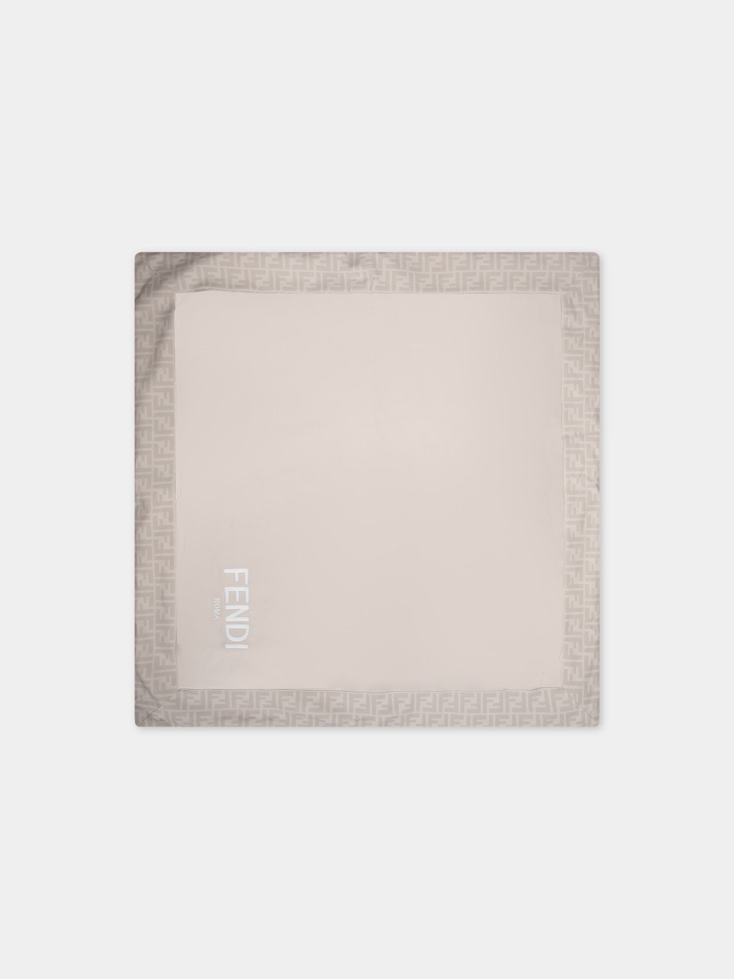 Coperta beige per neonati con logo,Fendi Kids,BUJ267 AQT8 F19J5