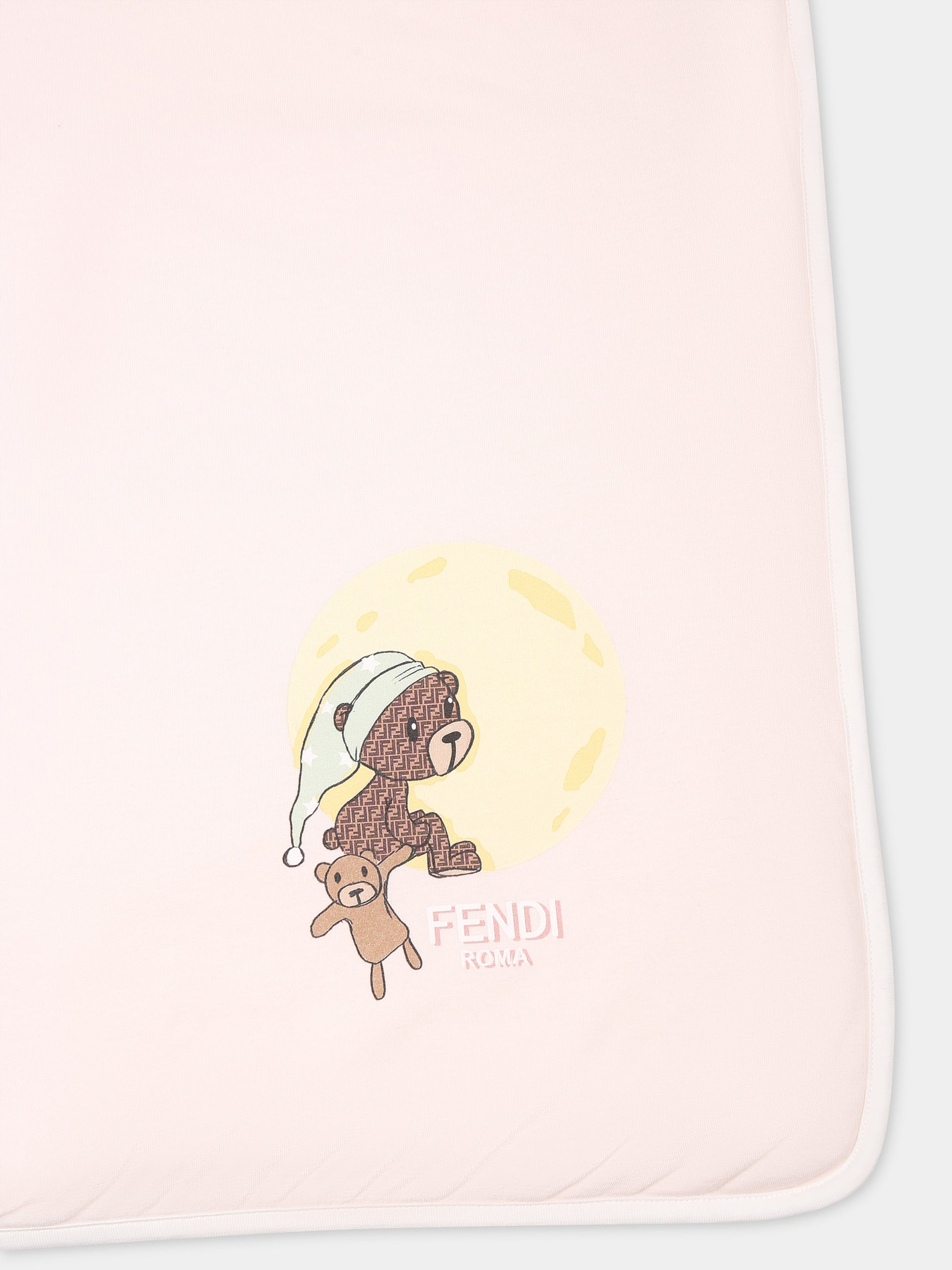 Coperta rosa per neonata con orsetto,Fendi Kids,BUJ271 ST8 F0C11