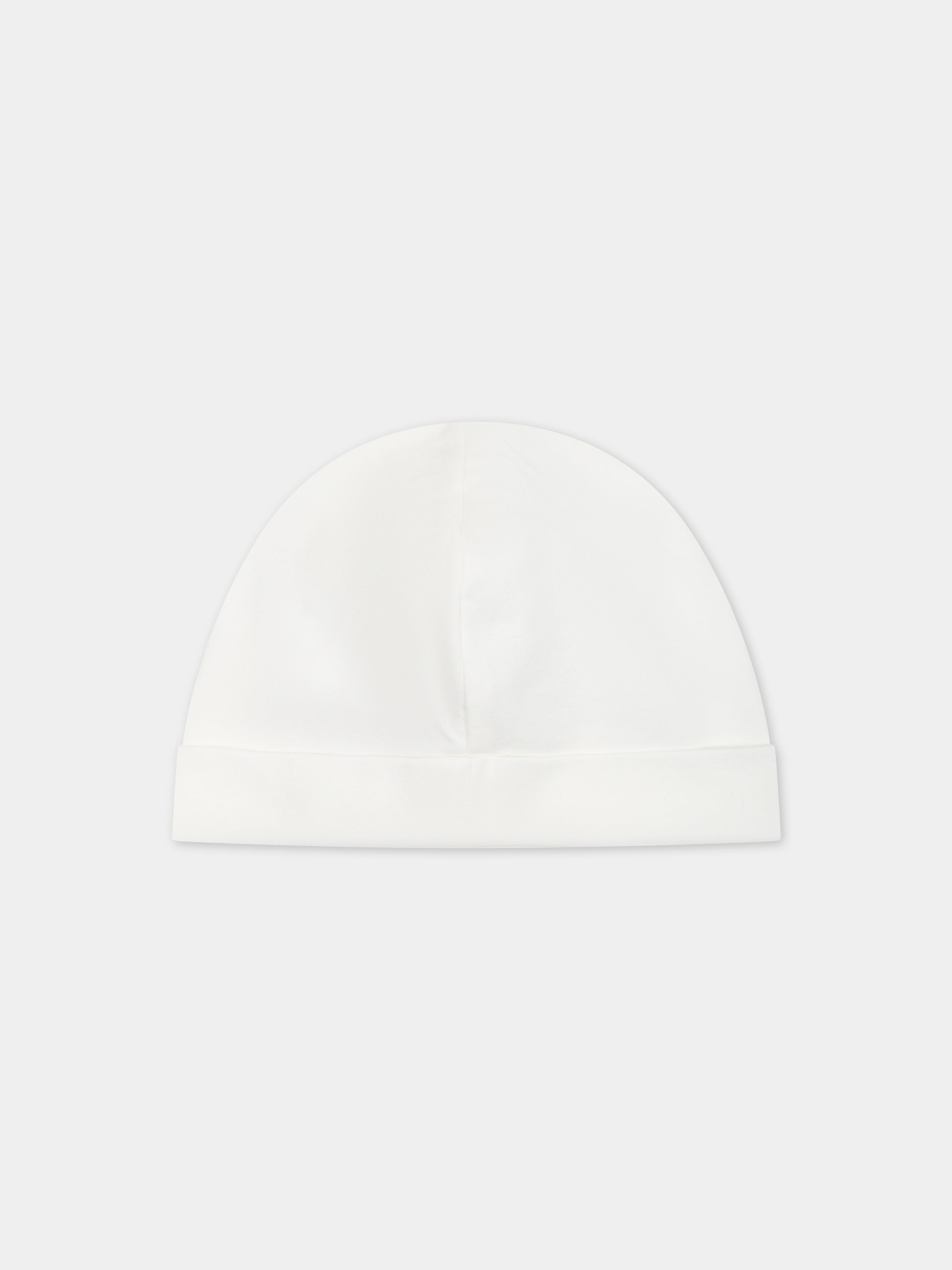 Berretto bianco per neonati con logo,Moncler Kids,951 3B00004 8392E 034