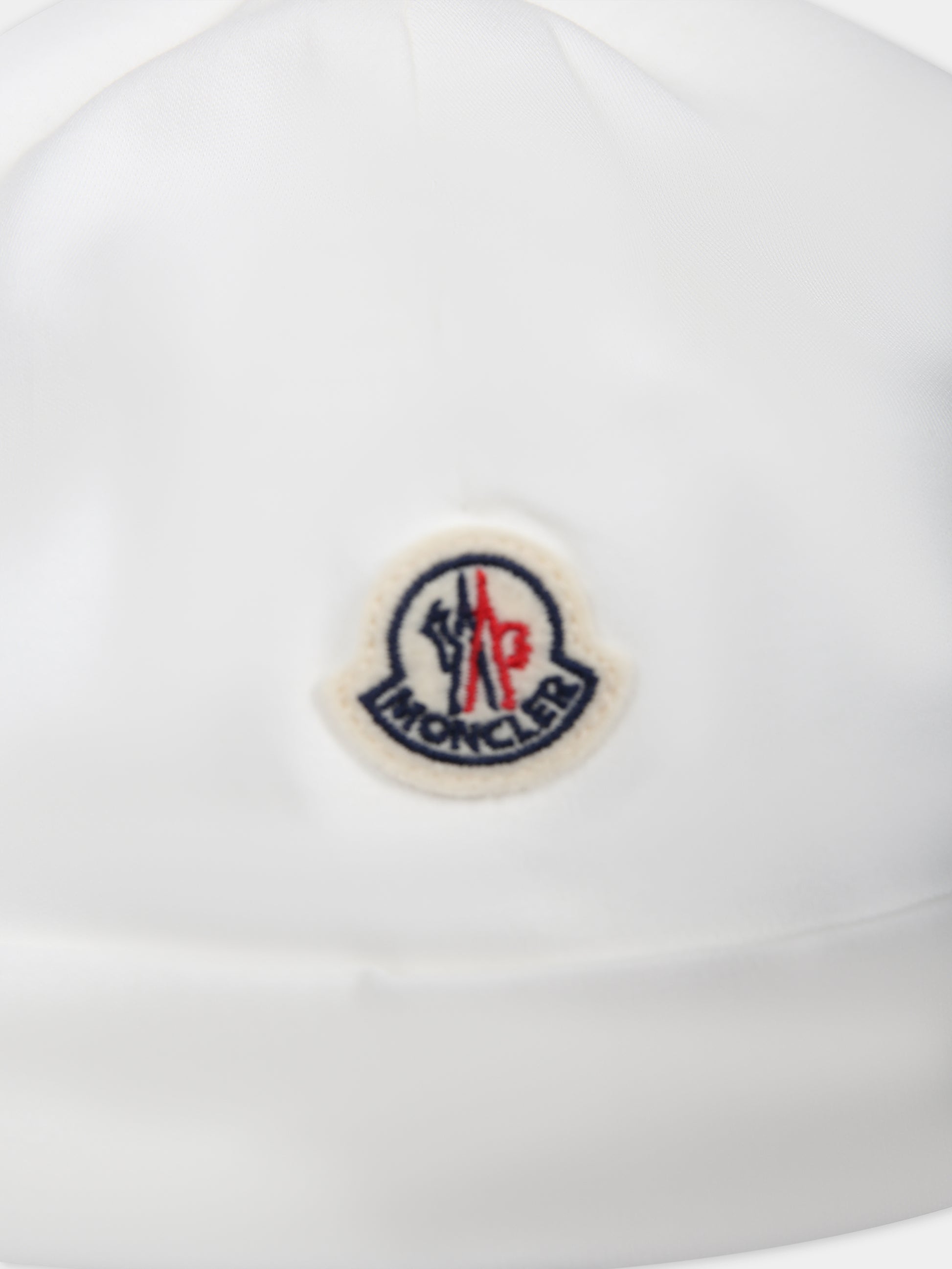 Berretto bianco per neonati con logo,Moncler Kids,951 3B00004 8392E 034