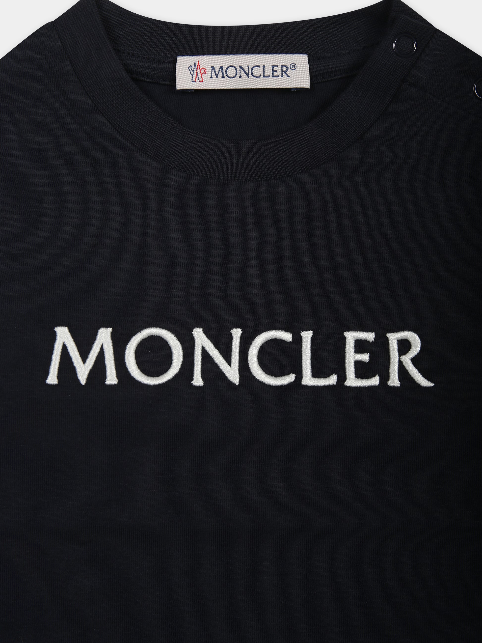 T-shirt blu per neonata con logo,Moncler Kids,951 8C00002 8790N 778