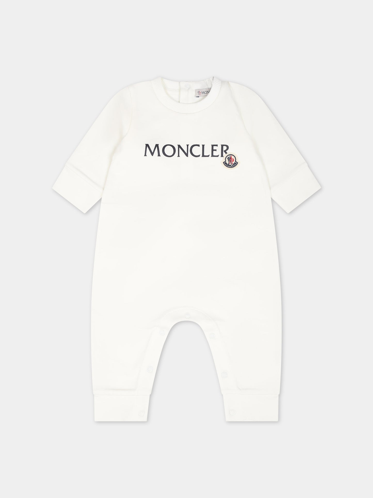 Tutina bianca per neonato con logo,Moncler Kids,951 8L00002 899AR 034