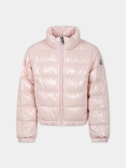 Piumino Tenai rosa per bambina con logo,Moncler Kids,954 1A00003 597EU 519