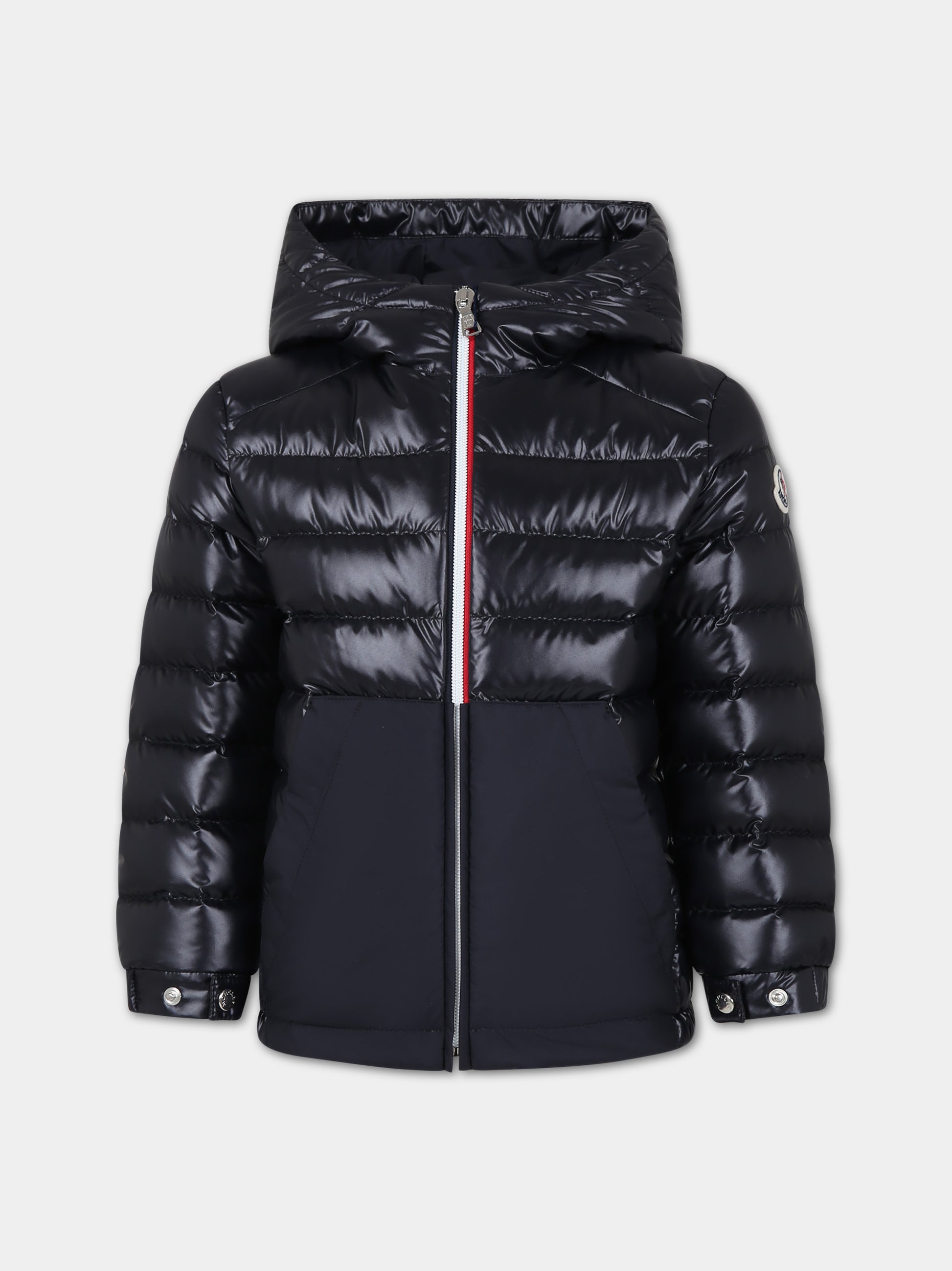 Piumino Masserau blu con cappuccio per bambino,Moncler Kids,954 1A00025 595ZJ 778