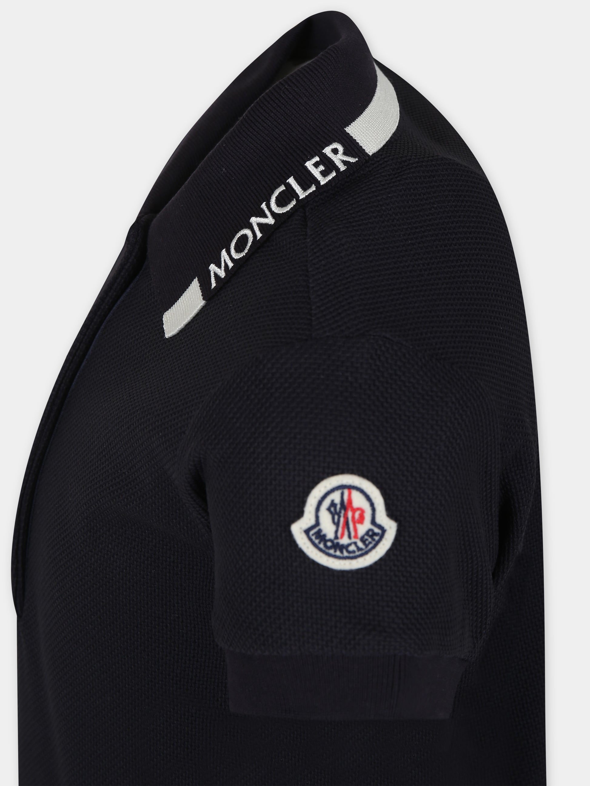 Vestito blu per bambina con logo,Moncler Kids,954 8I00002 899YV 778