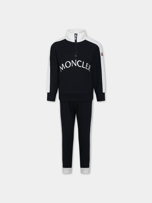 Completo blu per bambino con logo,Moncler Kids,954 8M00002 809AG F70