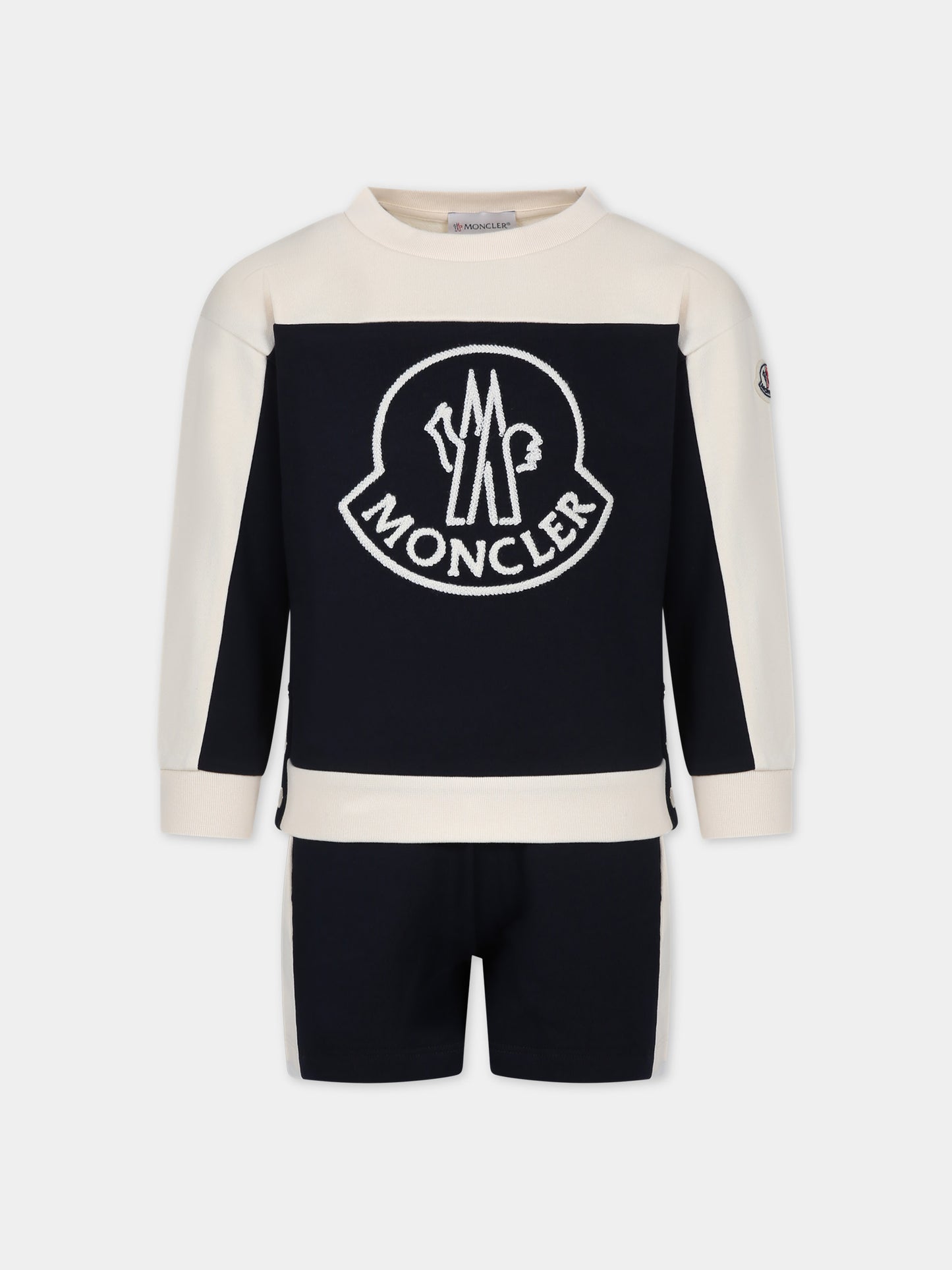 Completo blu per bambina con logo,Moncler Kids,954 8M00008 809AG F70