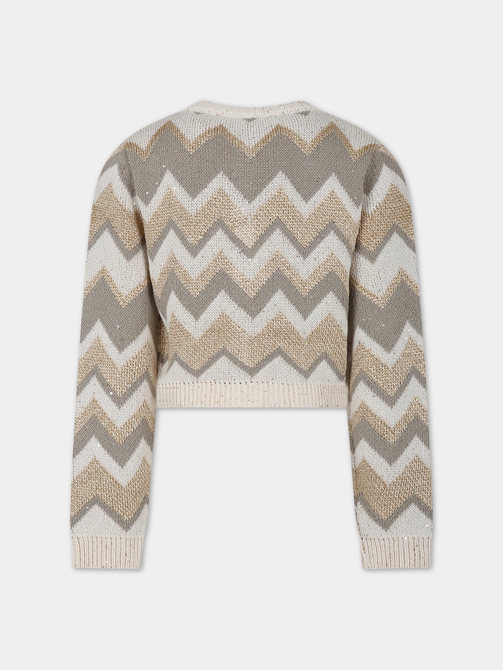 Cardigan beige per bambina,Missoni,MU2A20 X0136 109
