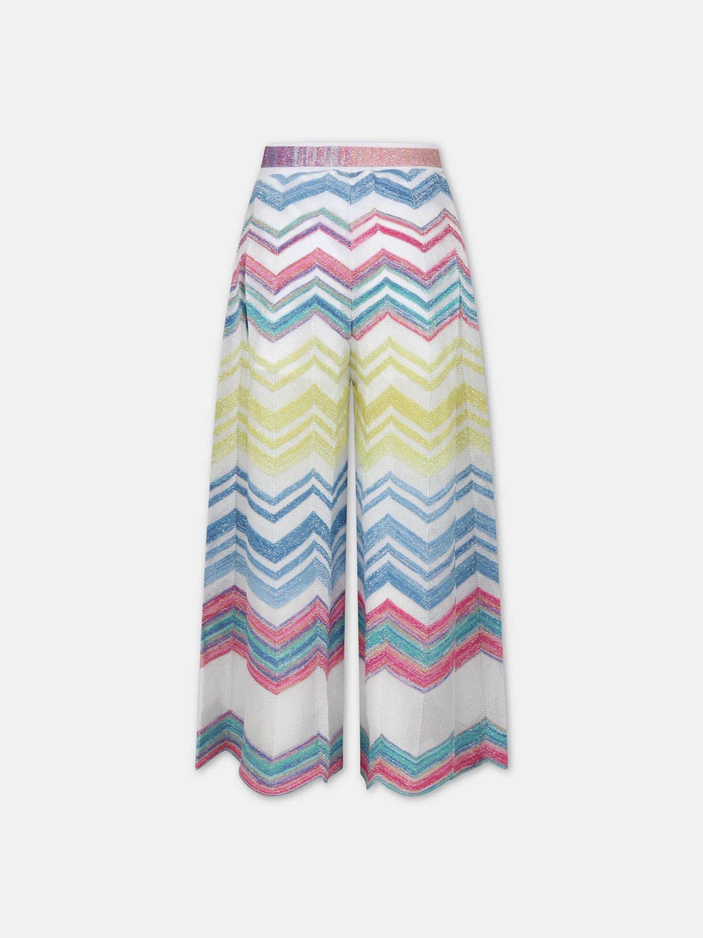 Pantaloni casual multicolor per bambina con motivo a chevron,Missoni,MU6B90 X0146 999