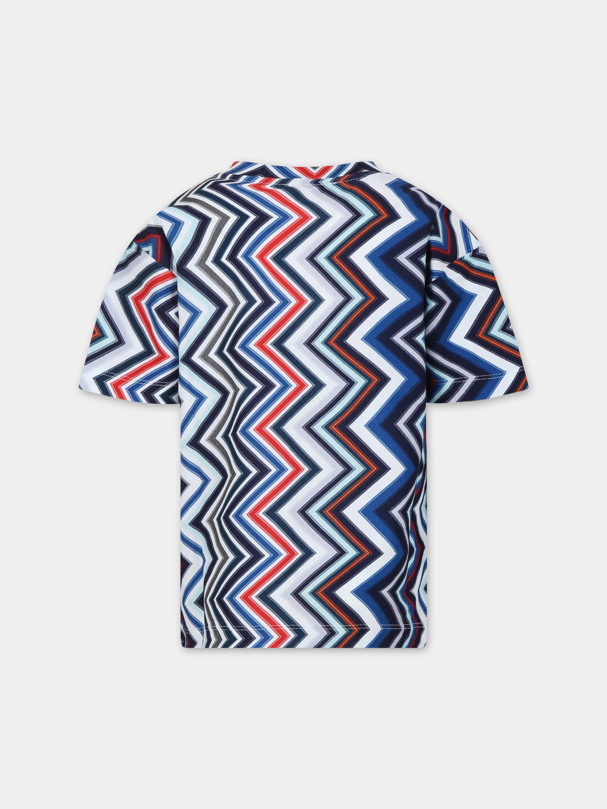 T-shirt multicolor per bambino con logo,Missoni,MU8Q21 J0393 998