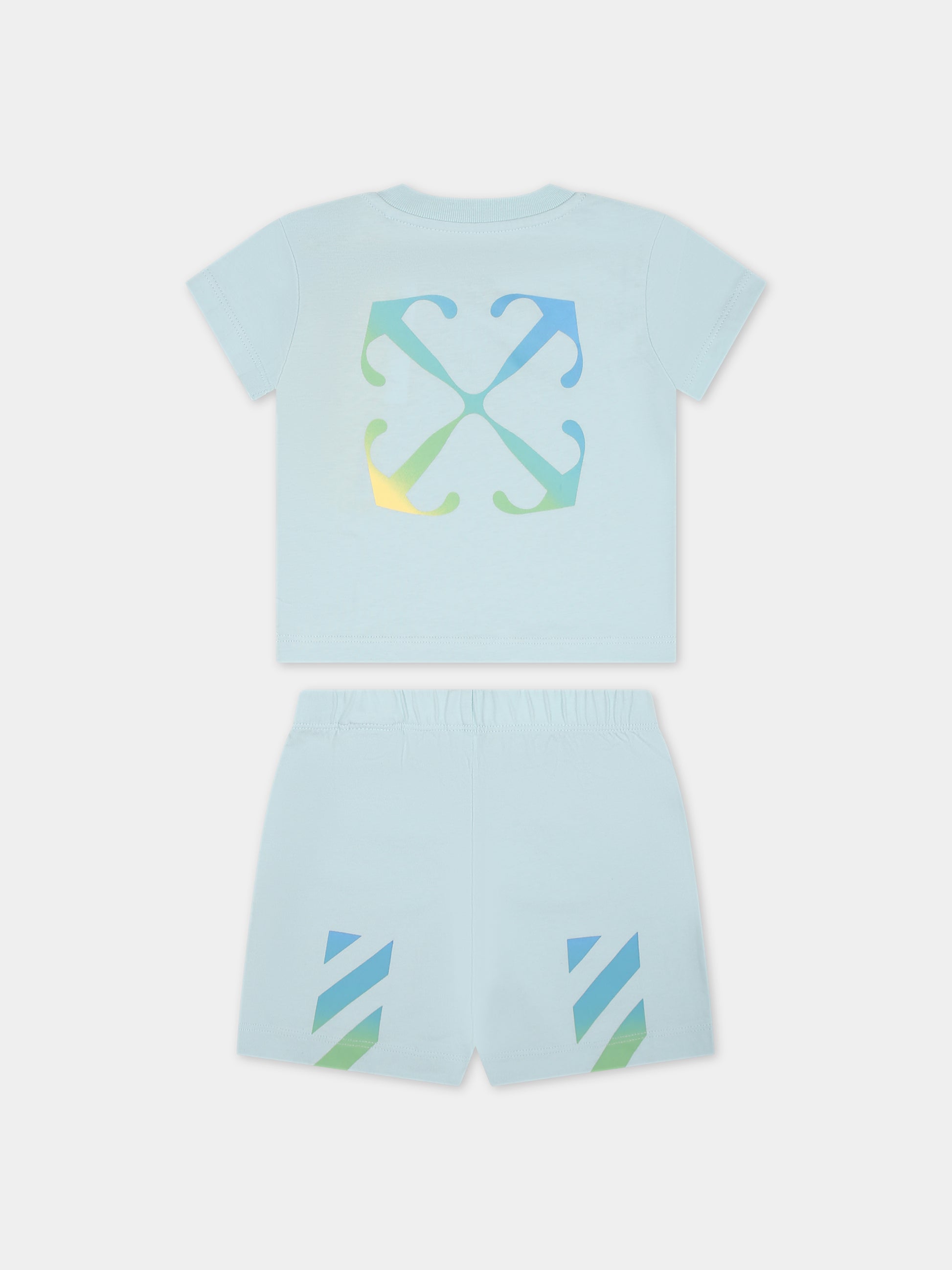 Completo celeste per neonato con logo,Off White,OB2X013S24JER0014084