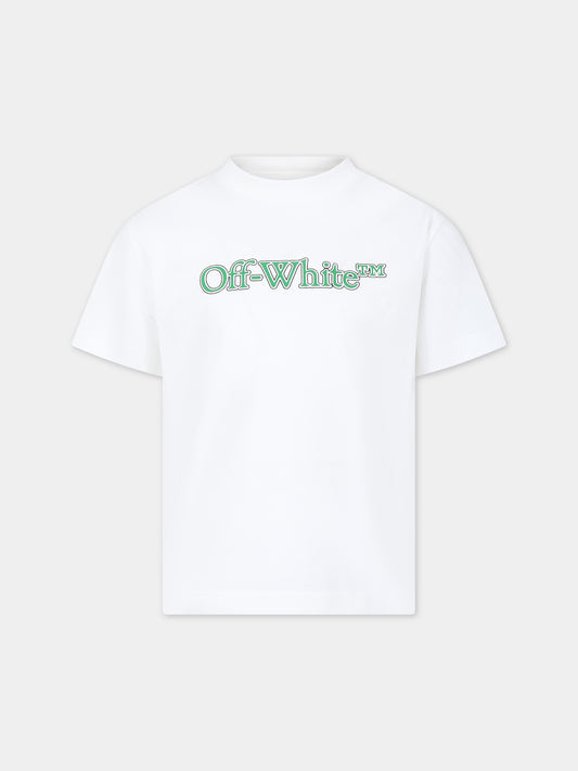T-shirt bianca per bambino con logo,Off White,OBAA002S24JER0040155