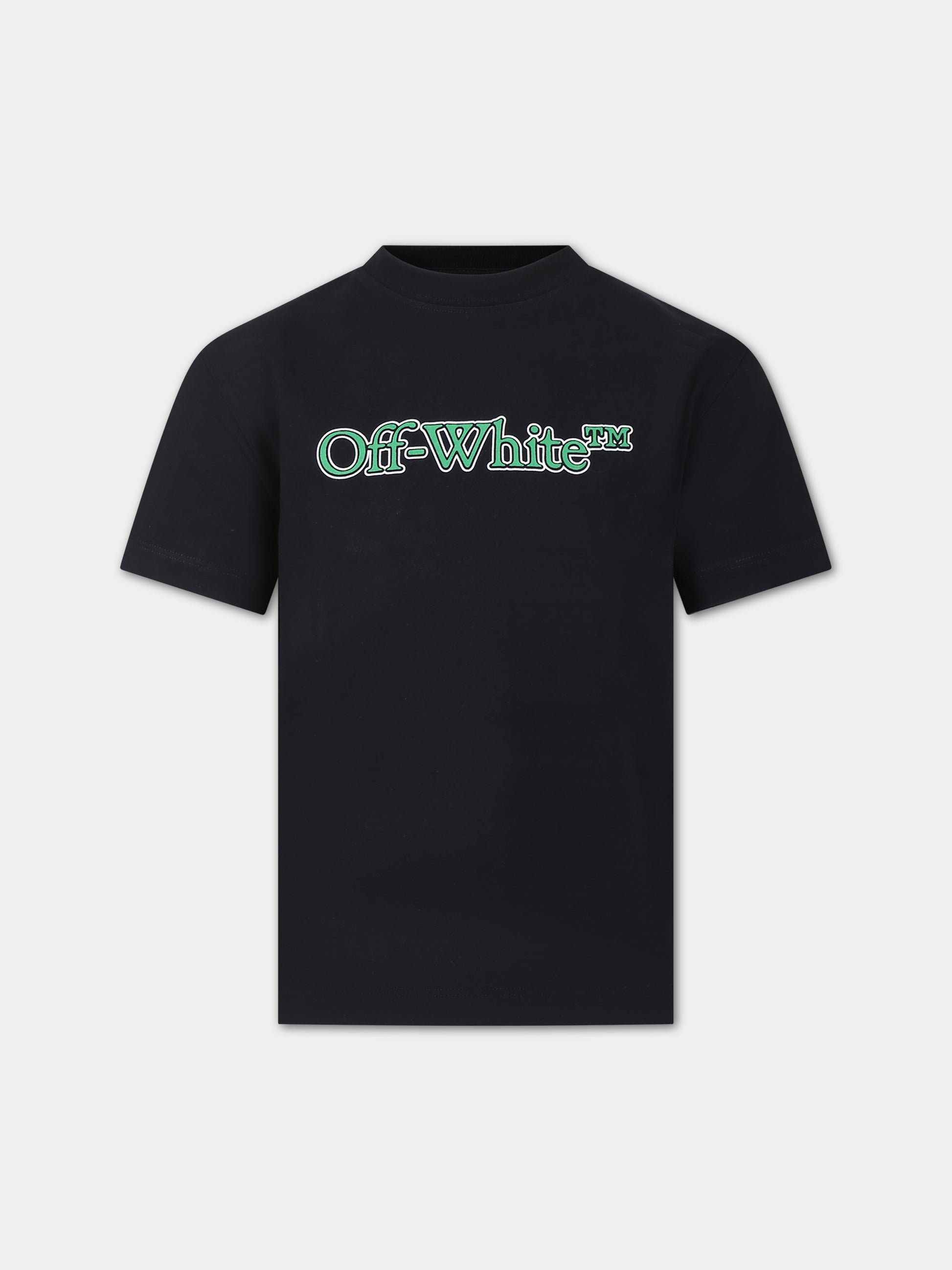 T-shirt nera per bambino con logo,Off White,OBAA002S24JER0041055